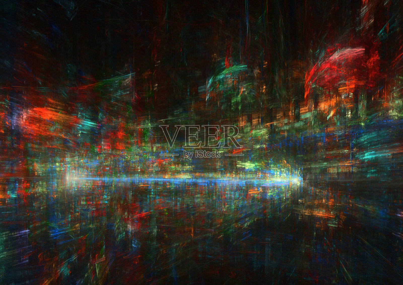 现代城市，抽象的未来主义城市插图照片摄影图片