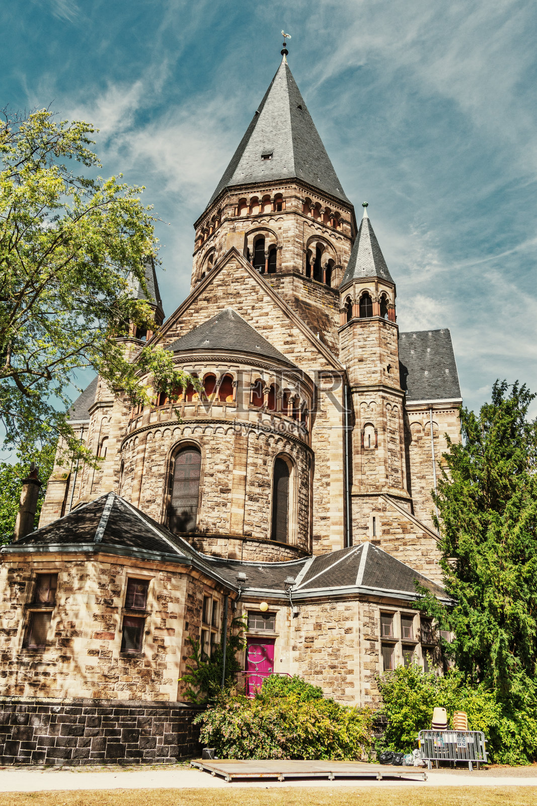 Metz与Temple Neuf，洛林，法国照片摄影图片
