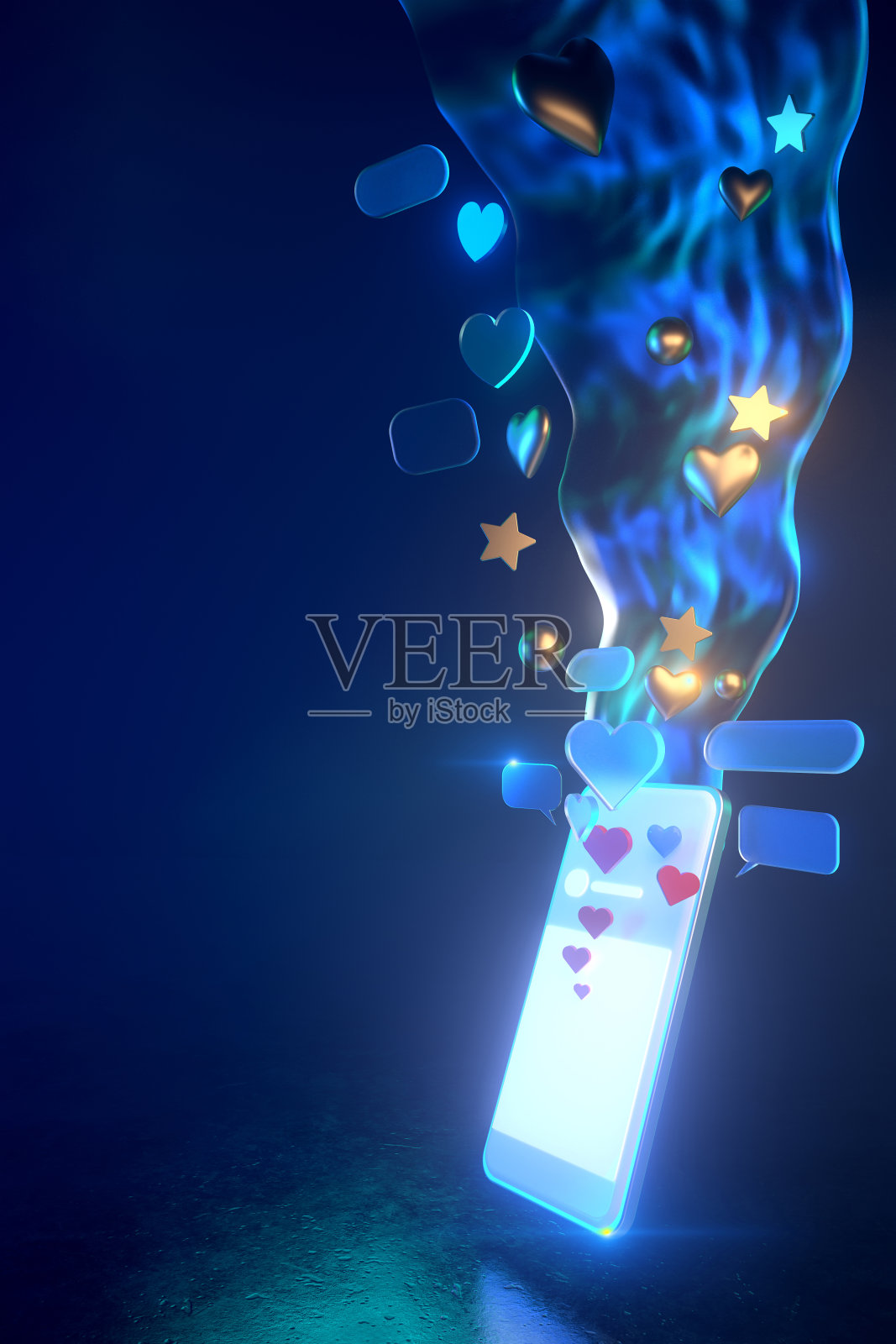 网站图标和智能手机的3d渲染。照片摄影图片