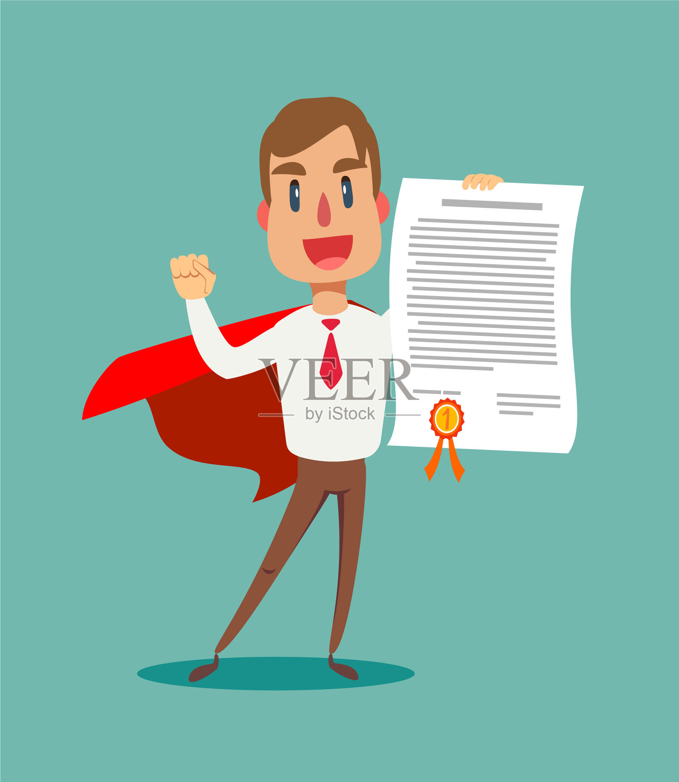 成功微笑的年轻快乐的商人插画图片素材