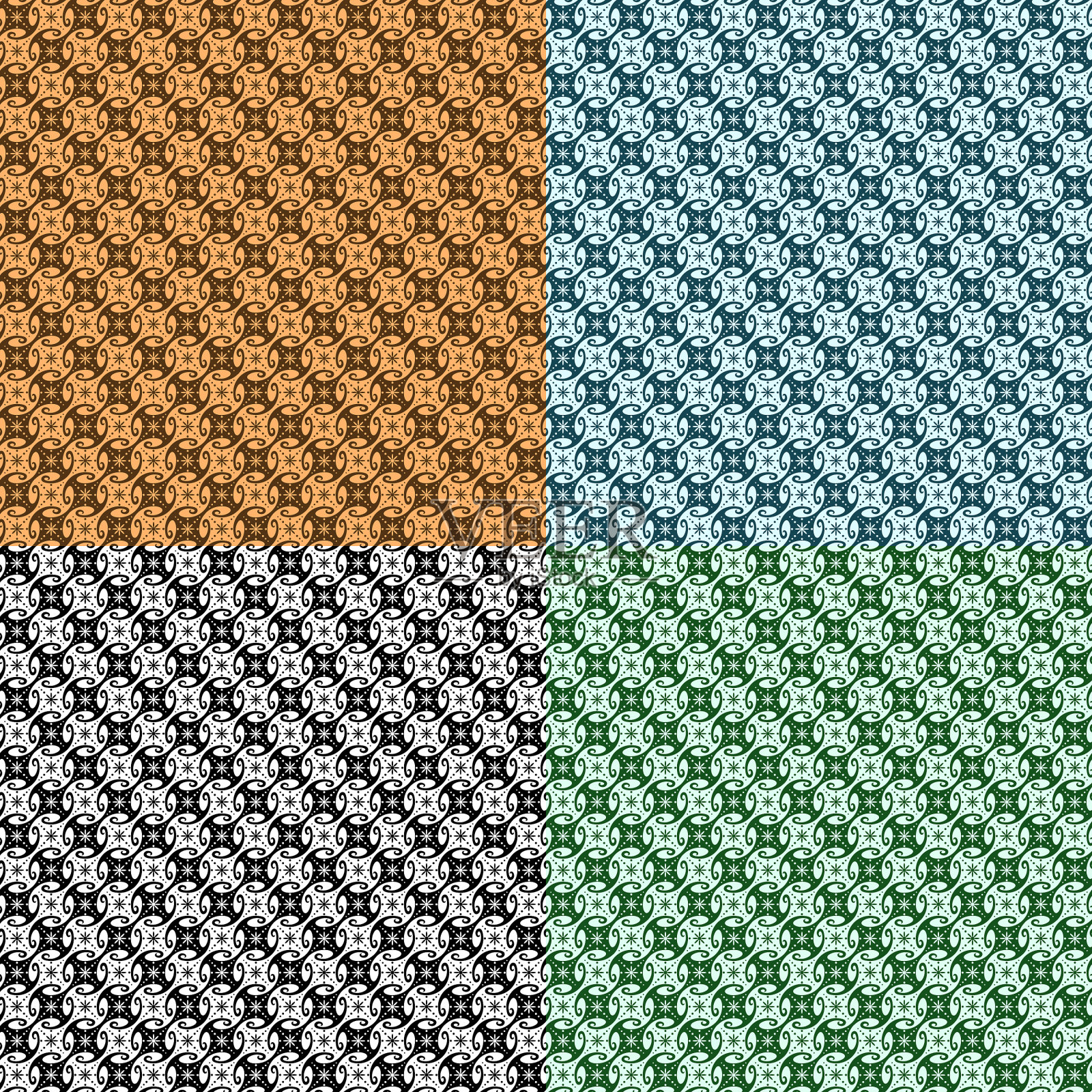 旋度镶嵌插画图片素材