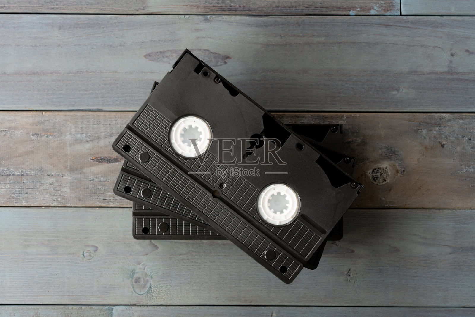 木制的旧VHS录像带照片摄影图片