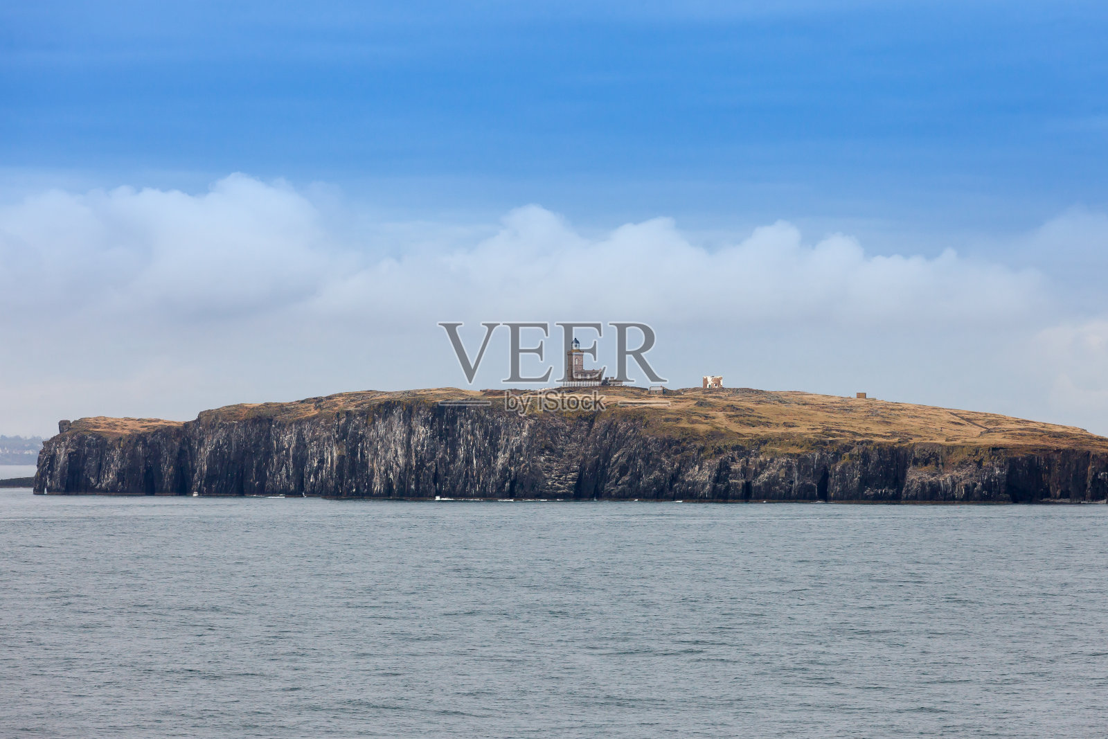 5月岛的史蒂文森灯塔。照片摄影图片