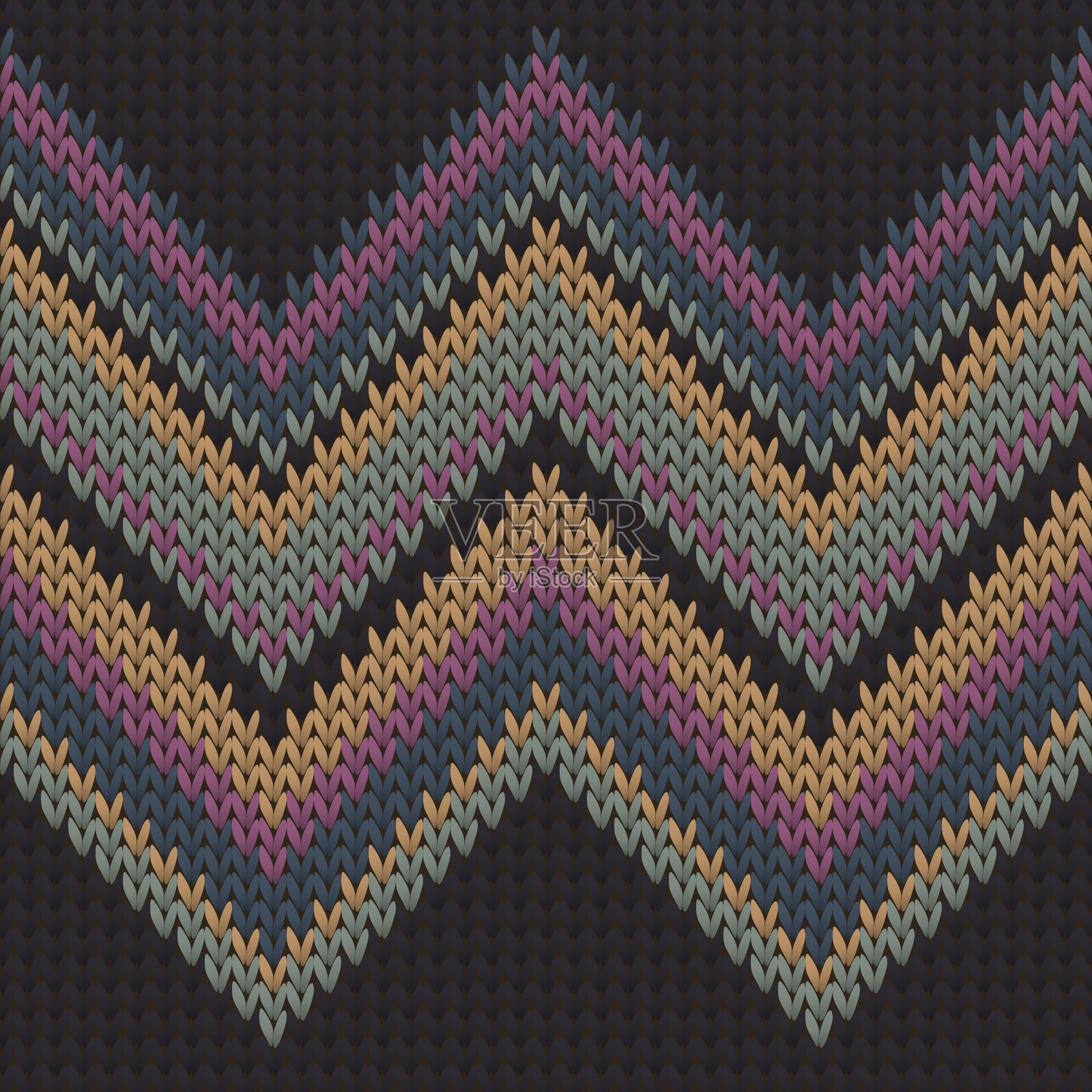 柔软的zig zal线圣诞针织几何插画图片素材