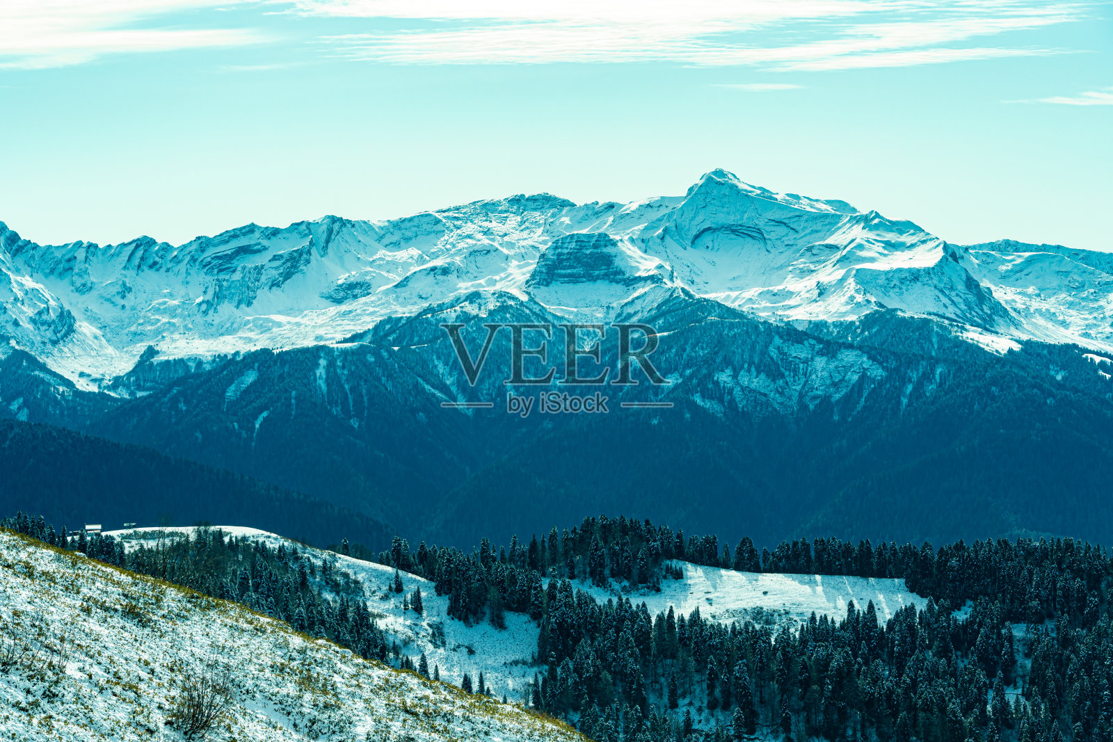 美丽的山景全景照片摄影图片