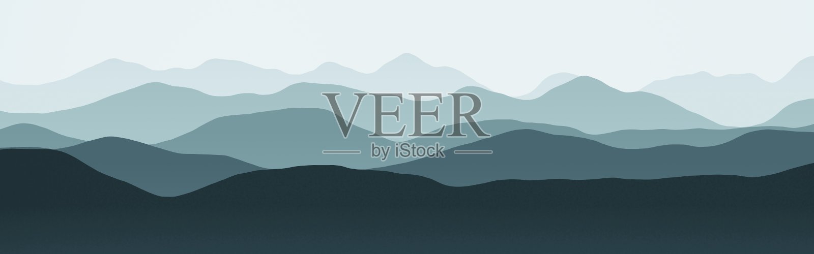 创造性的宽山在雾数字化绘制纹理插图照片摄影图片