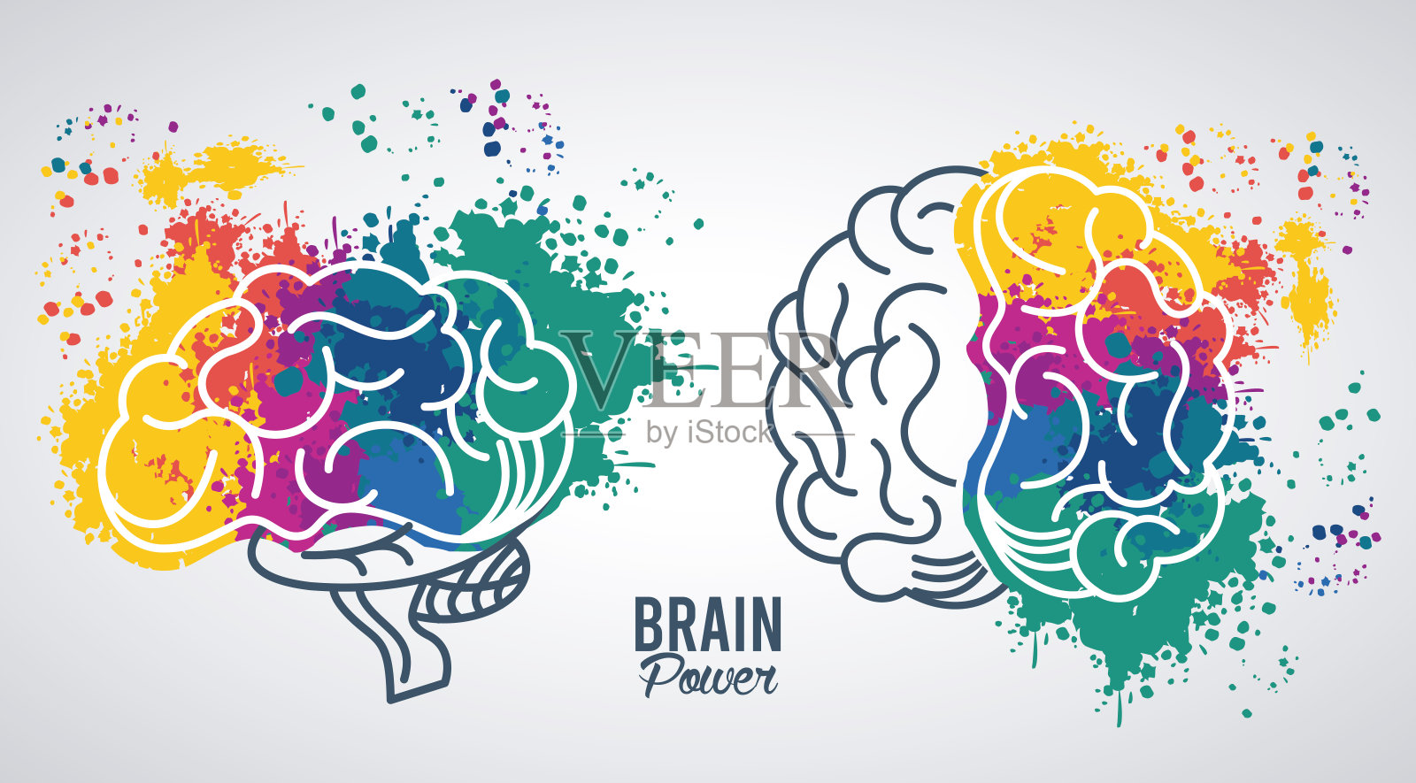 大脑用色彩激发模板设计元素图片