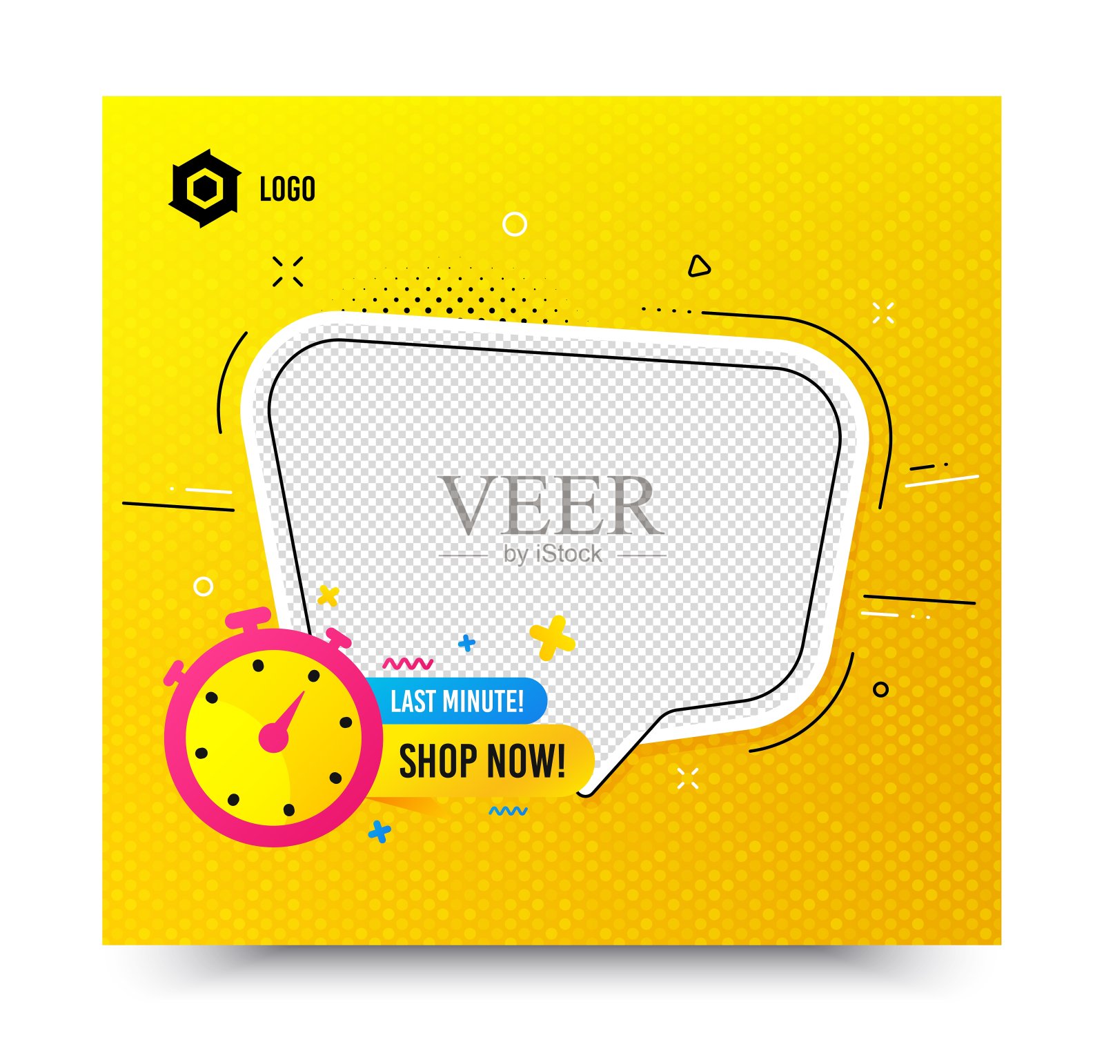 最后一分钟的销售图标。折扣旗帜形状。向量插画图片素材