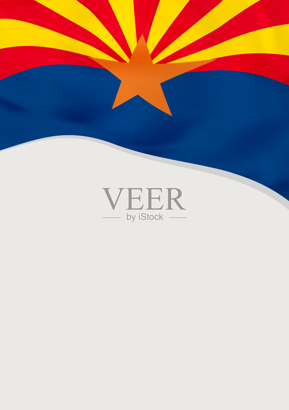 美国亚利桑那州国旗传单设计。向量模板。插画图片素材