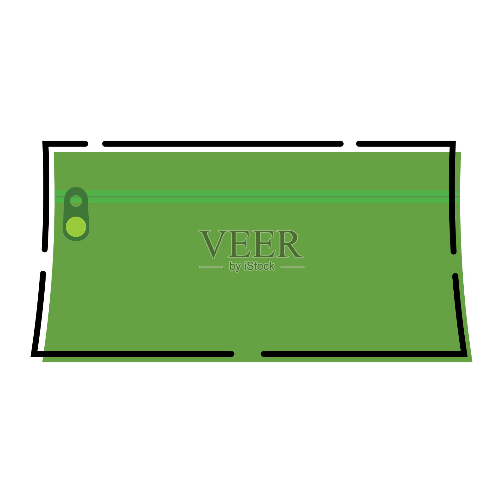 绿色铅笔盒图标插画图片素材