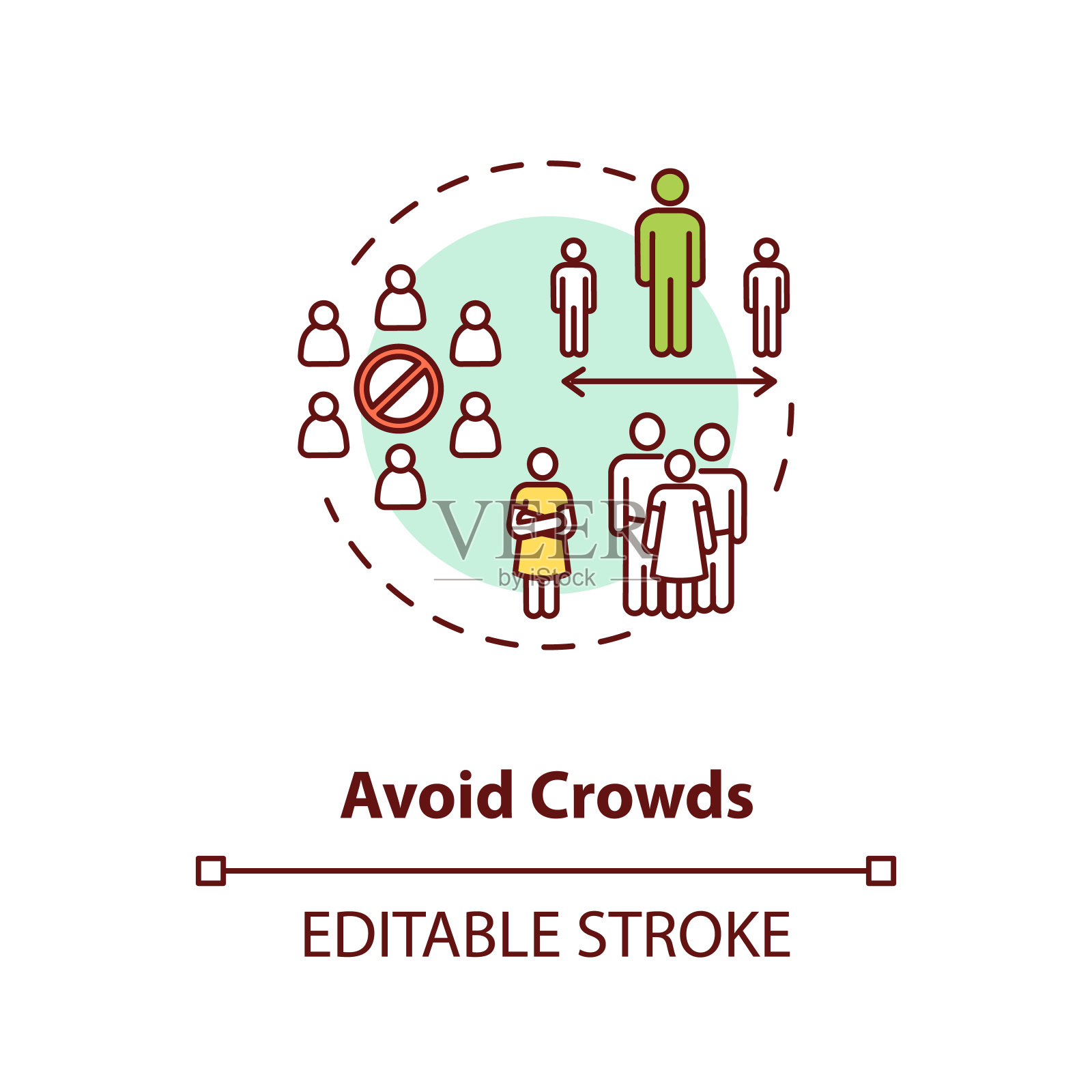 避免人群概念图标插画图片素材
