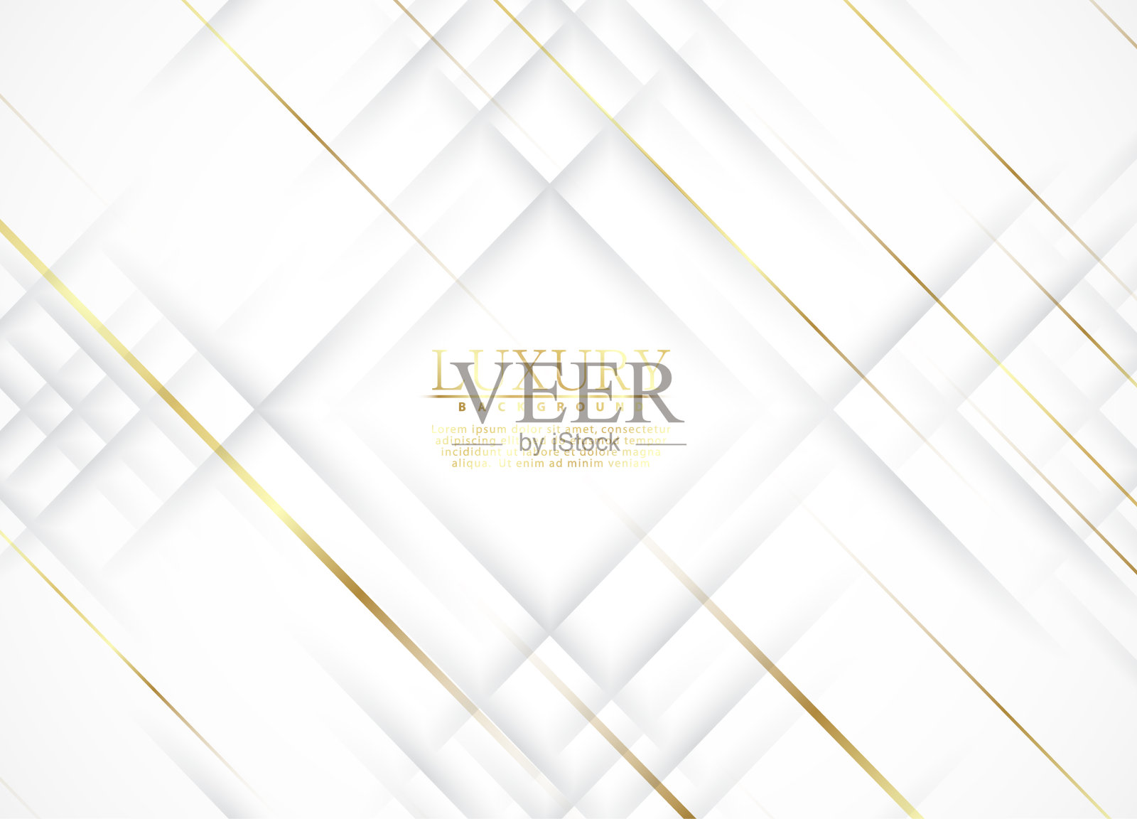白色豪华抽象背景与金色的线条和阴影。溢价矢量图插画图片素材
