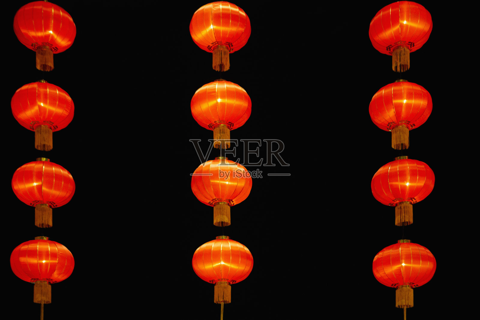 晚上的中国灯笼照片摄影图片