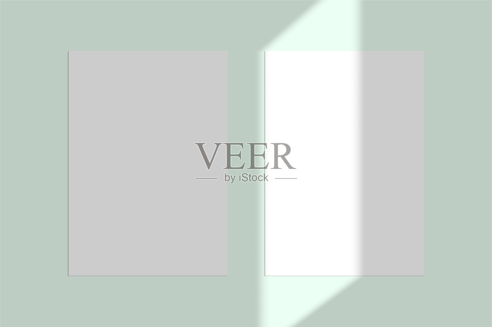 矢量叠加阴影效果。空白和卡片模拟。夏日阳光模板设计，广告，邀请等。插画图片素材