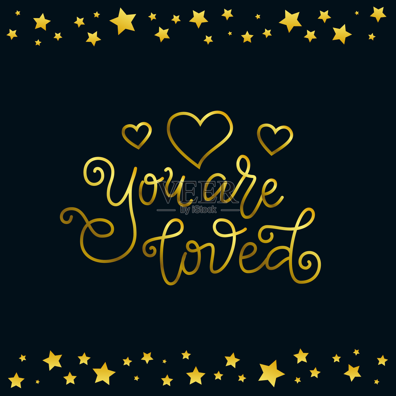 现代书法的字母你爱插画图片素材