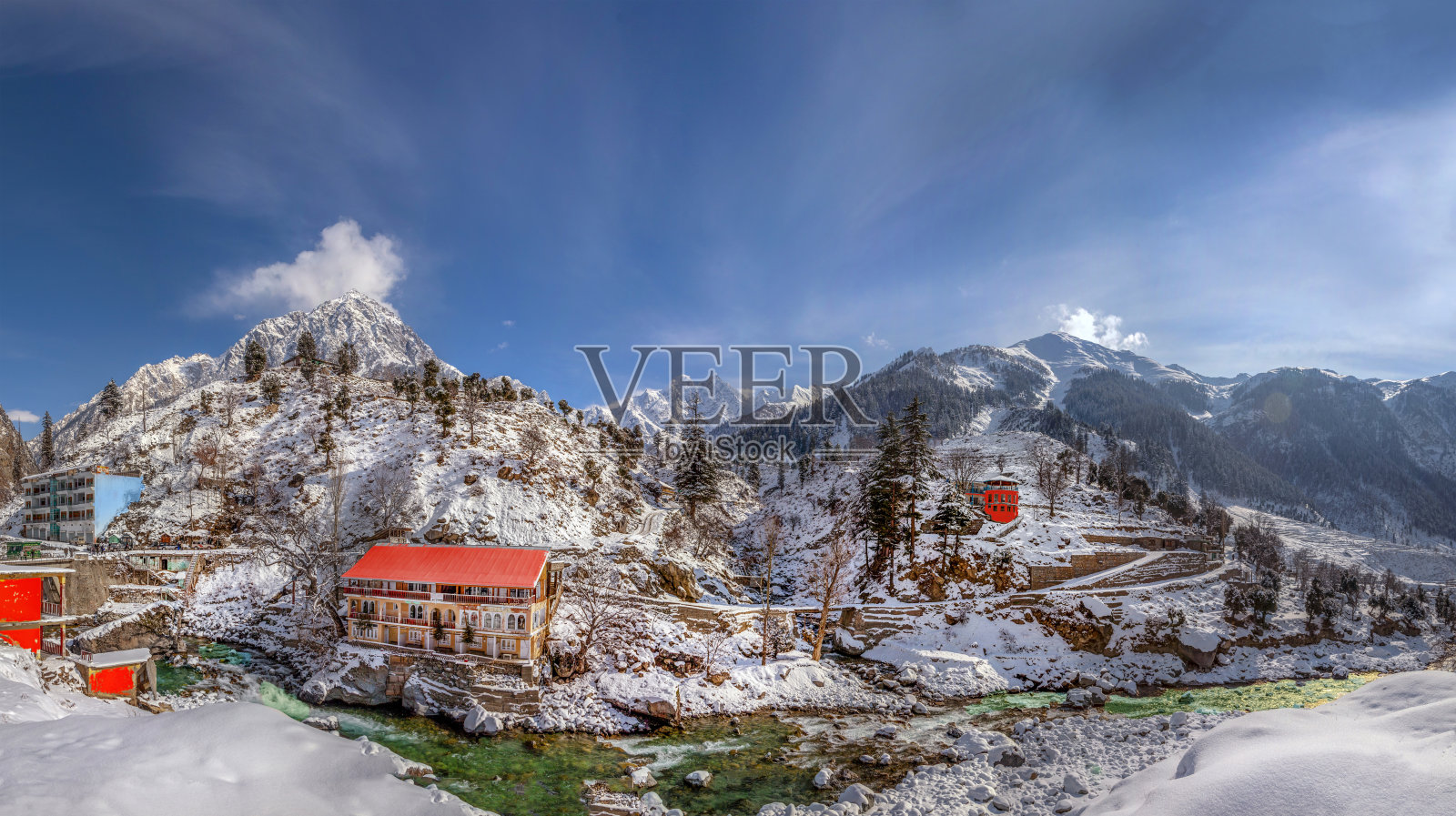 巴基斯坦的山脉和山峰照片摄影图片