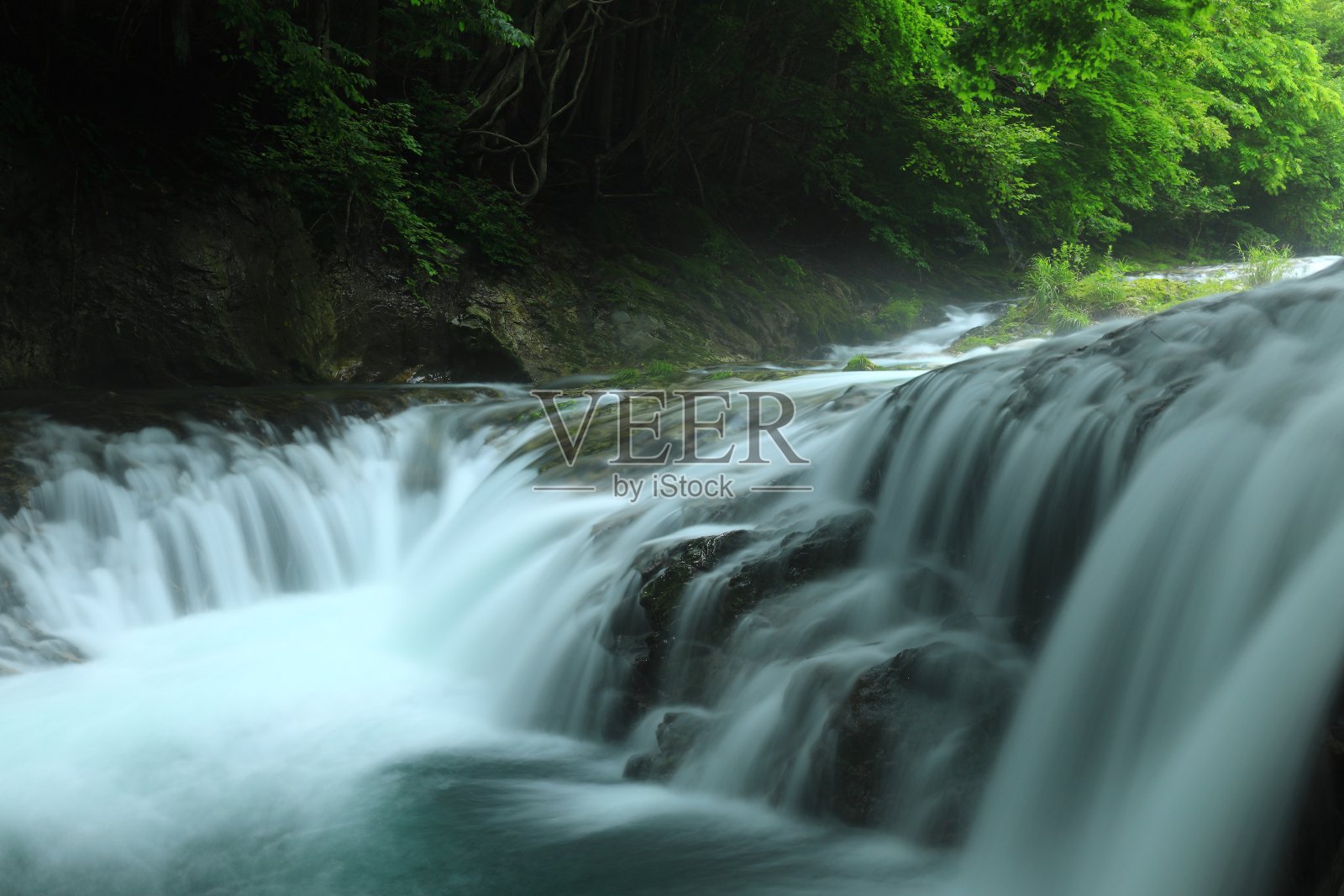 岩手县夏季山溪照片摄影图片