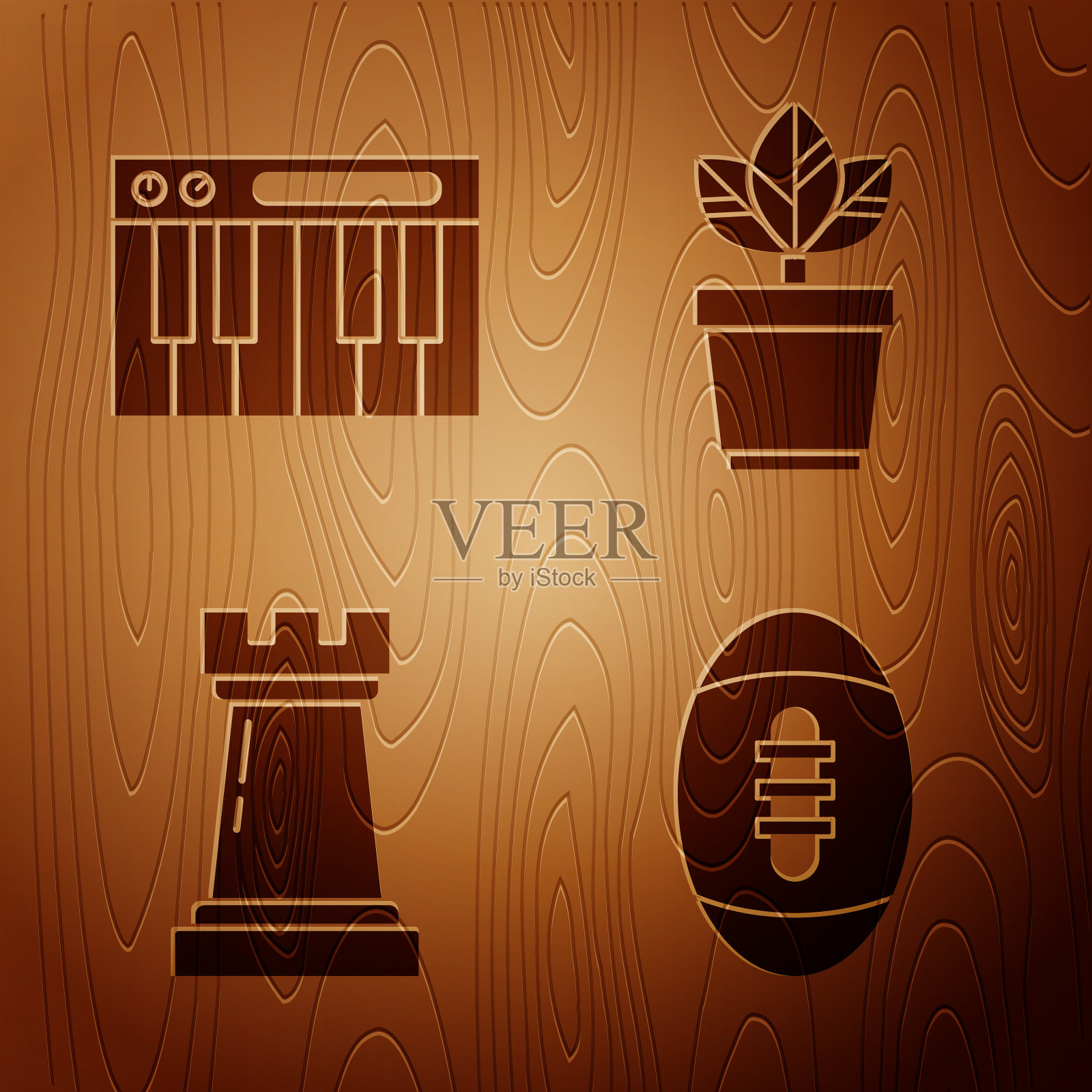 设置美式橄榄球音乐合成器图标素材