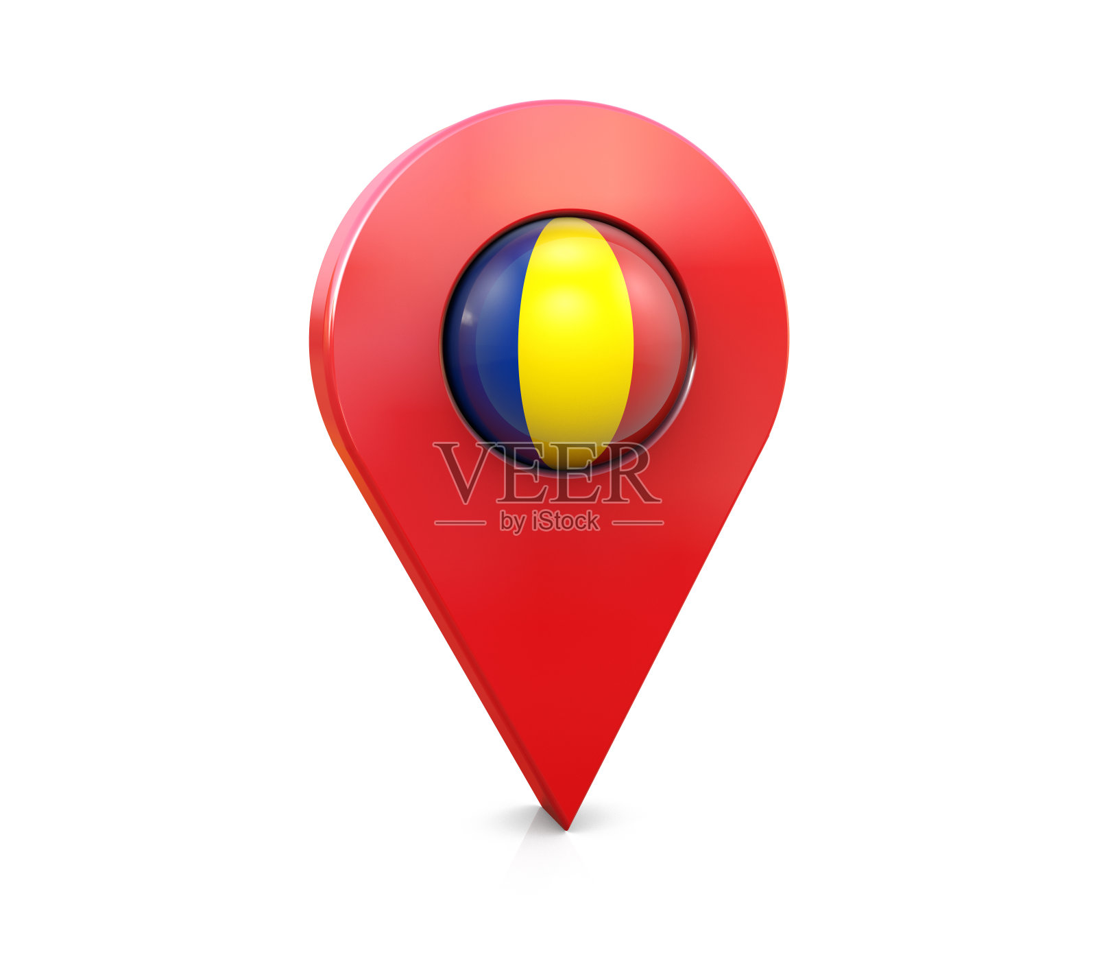 罗马尼亚国旗地图大头针图标照片摄影图片