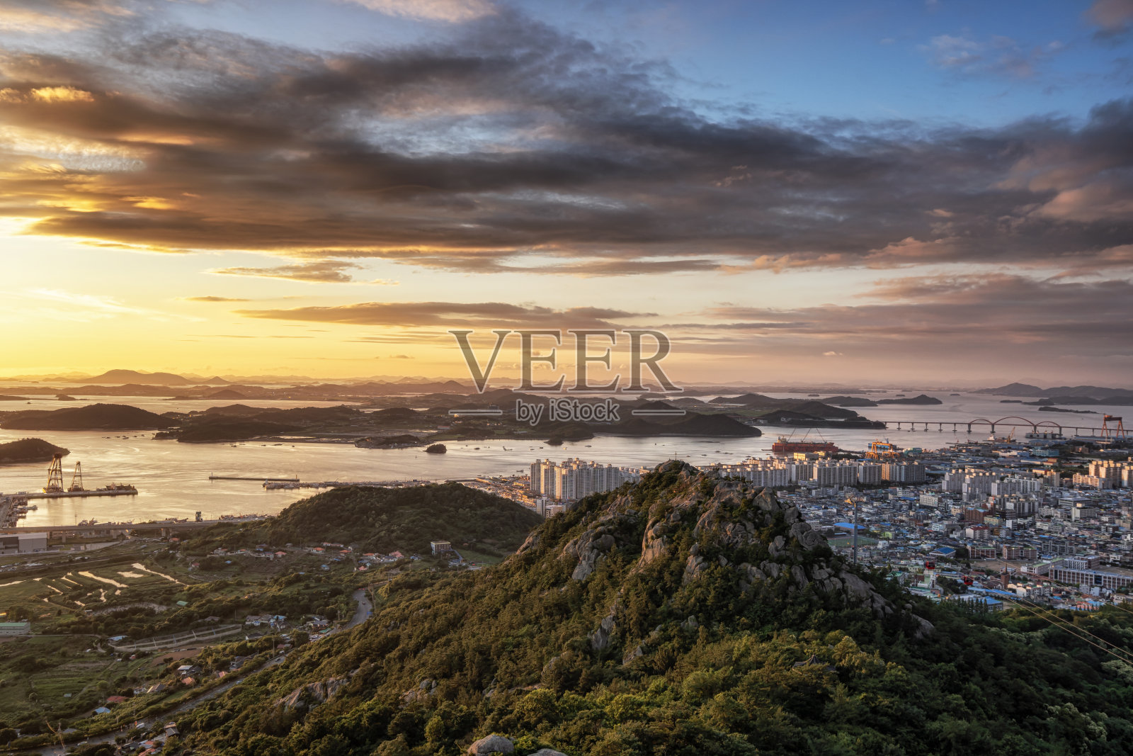 Yudalsan山日落照片摄影图片