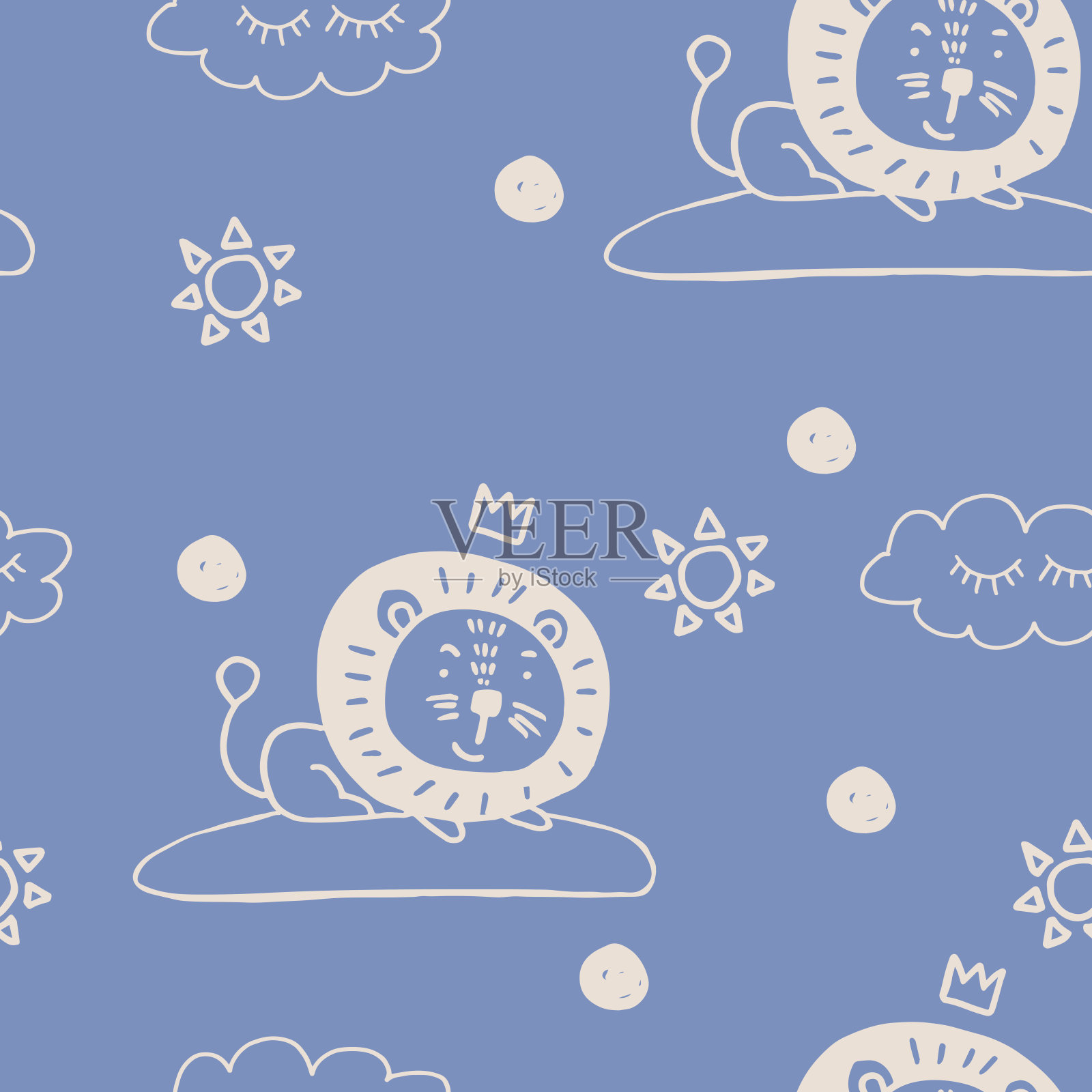 可爱的动物北欧时尚图案与心装饰室内，印刷海报，贺卡，商业旗帜，包装在现代斯堪的纳维亚风格矢量。柔和的颜色。插画图片素材