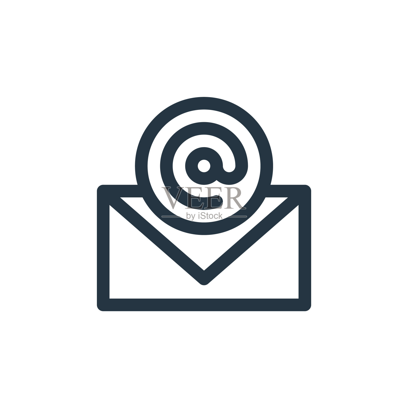 电子邮件矢量图标孤立在白色背景。大纲，细线电子邮件图标，用于网站设计和移动，应用程序开发。细线电子邮件大纲图标矢量插图。图标素材