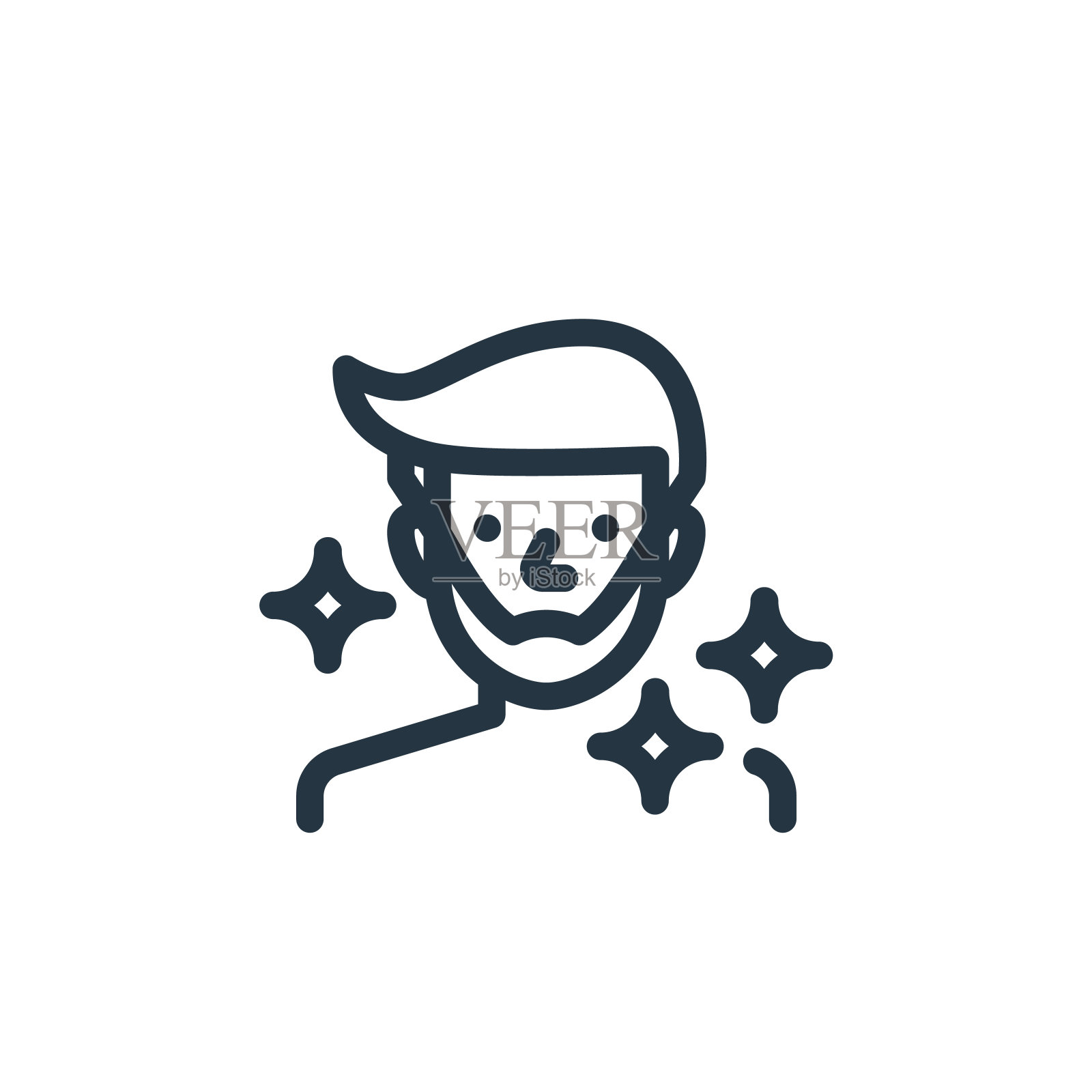 剃须矢量图标隔离在白色背景上。轮廓，细线剃须图标的网站设计和移动，应用程序开发。细线剃除轮廓图标矢量插图。插画图片素材