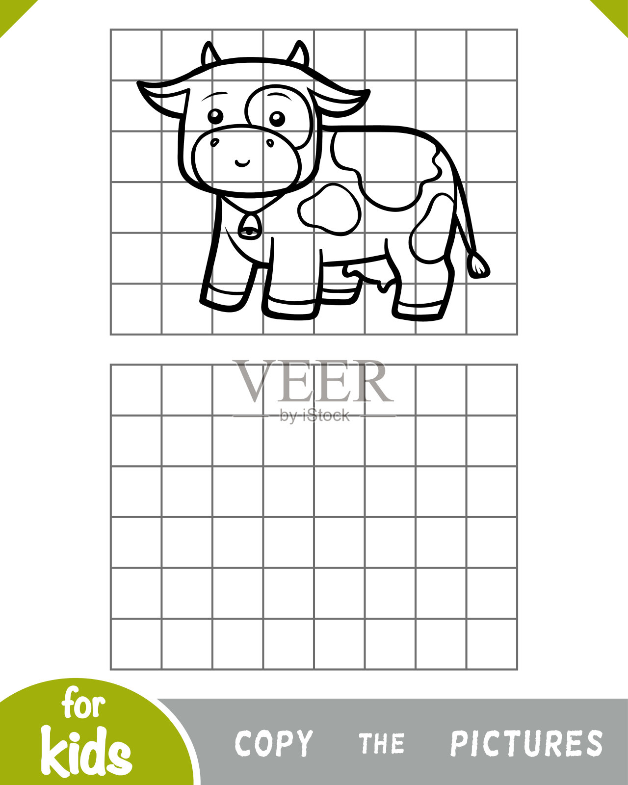 复制图片，孩子们的游戏，奶牛插画图片素材