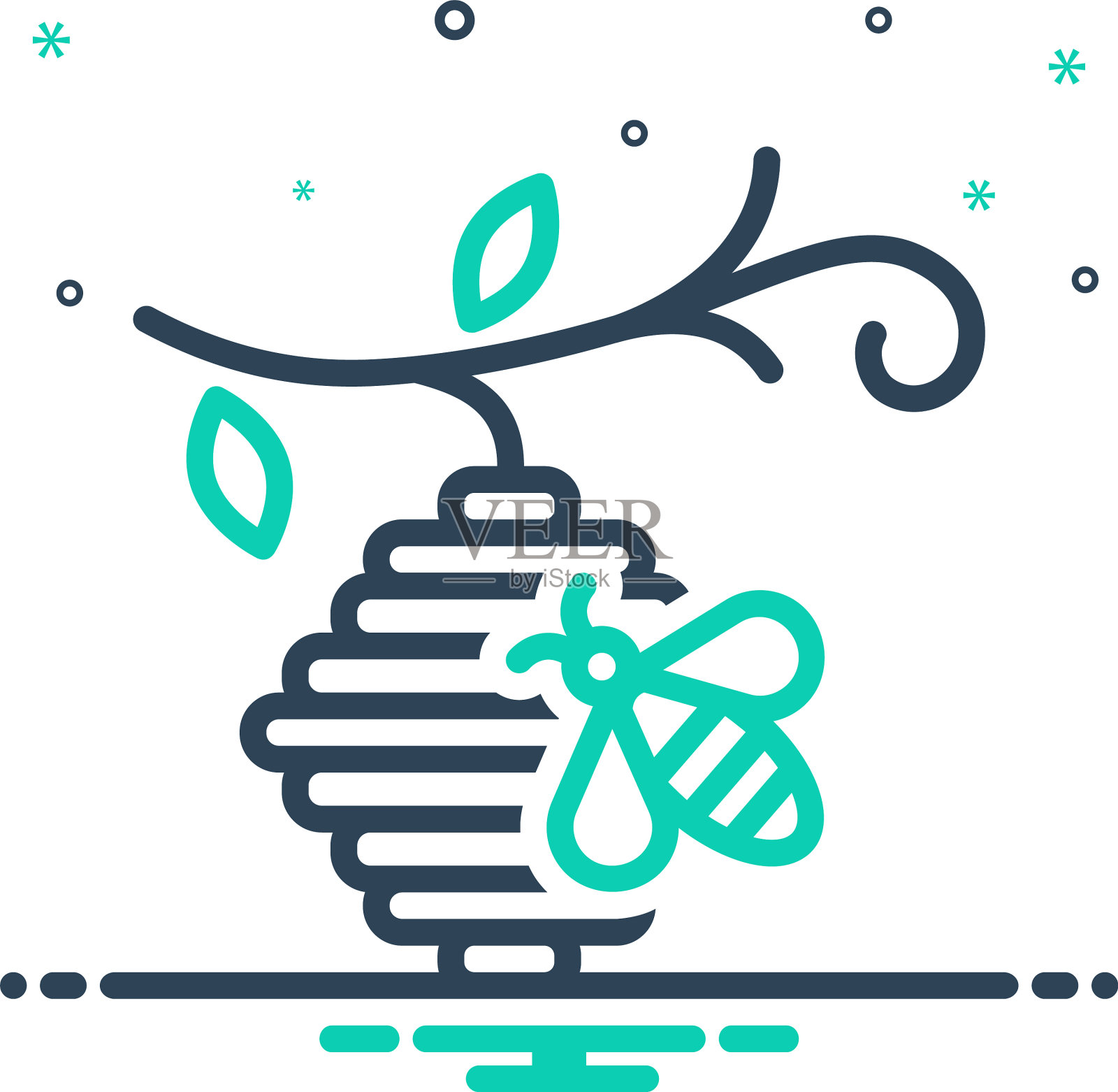 蜜蜂在蜂巢插画图片素材