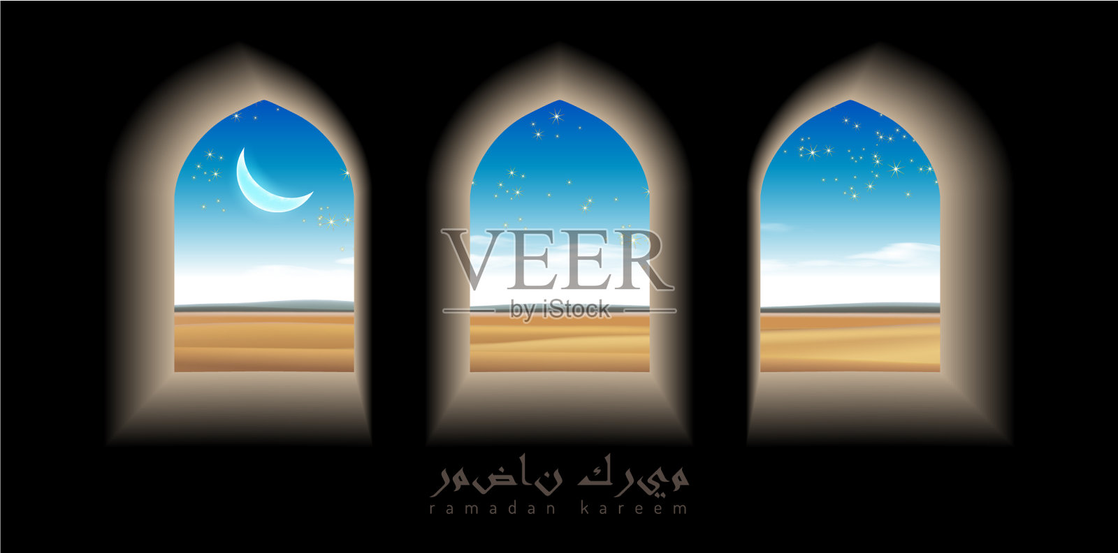 穆斯林盛宴圣月斋月3d插画图片素材