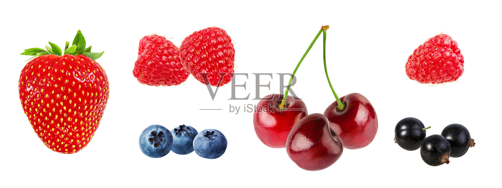 拼贴浆果孤立的白色背景与剪切路径照片摄影图片