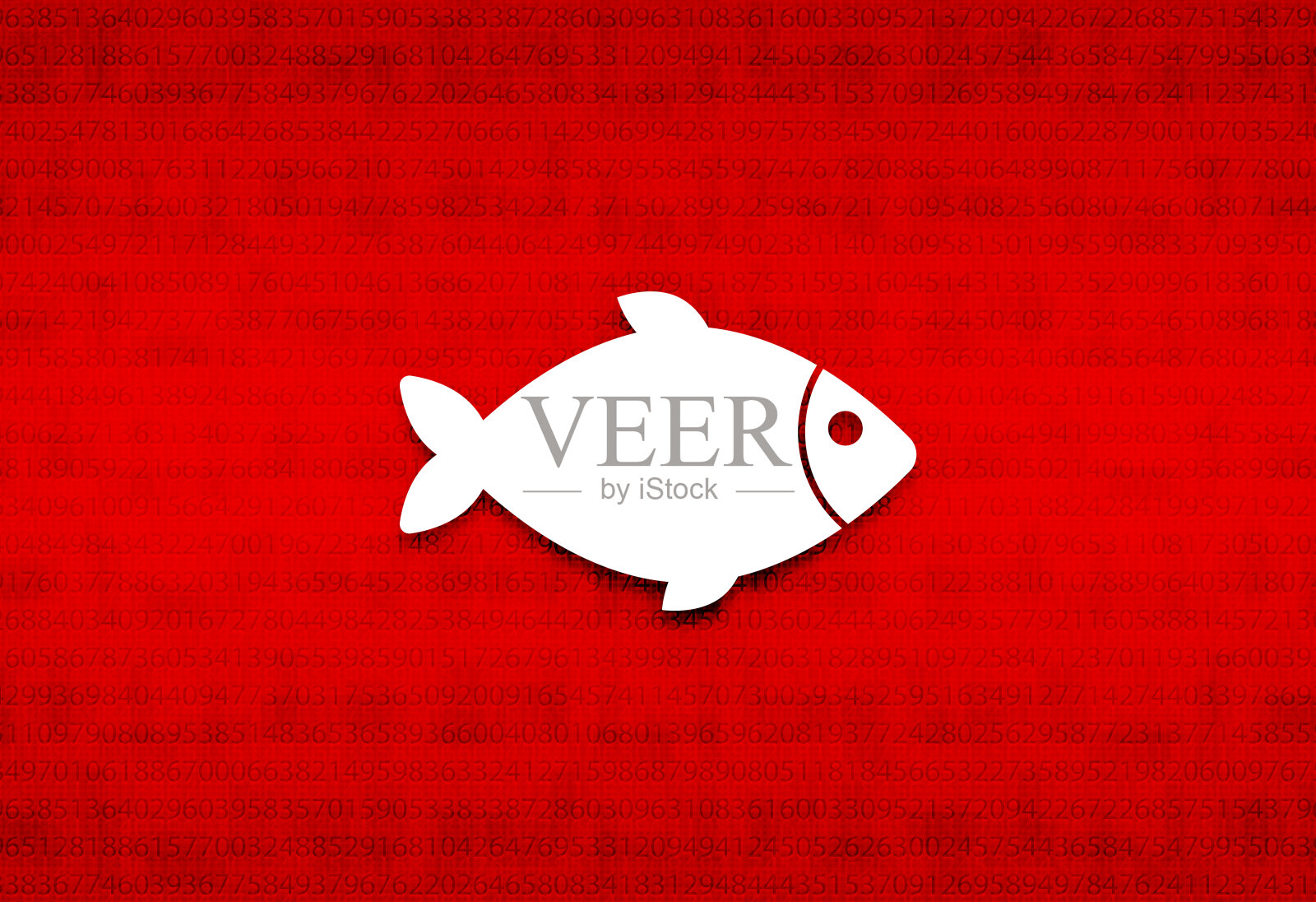鱼图标抽象数字屏幕红色背景插图插画图片素材