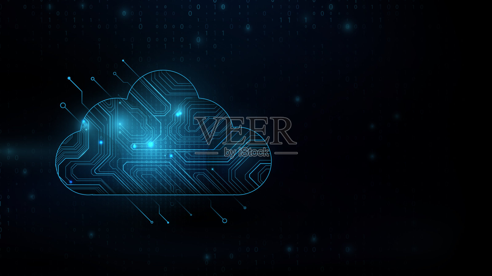 云计算技术互联网存储与电路板的概念。互联网数据服务。矢量图插画图片素材