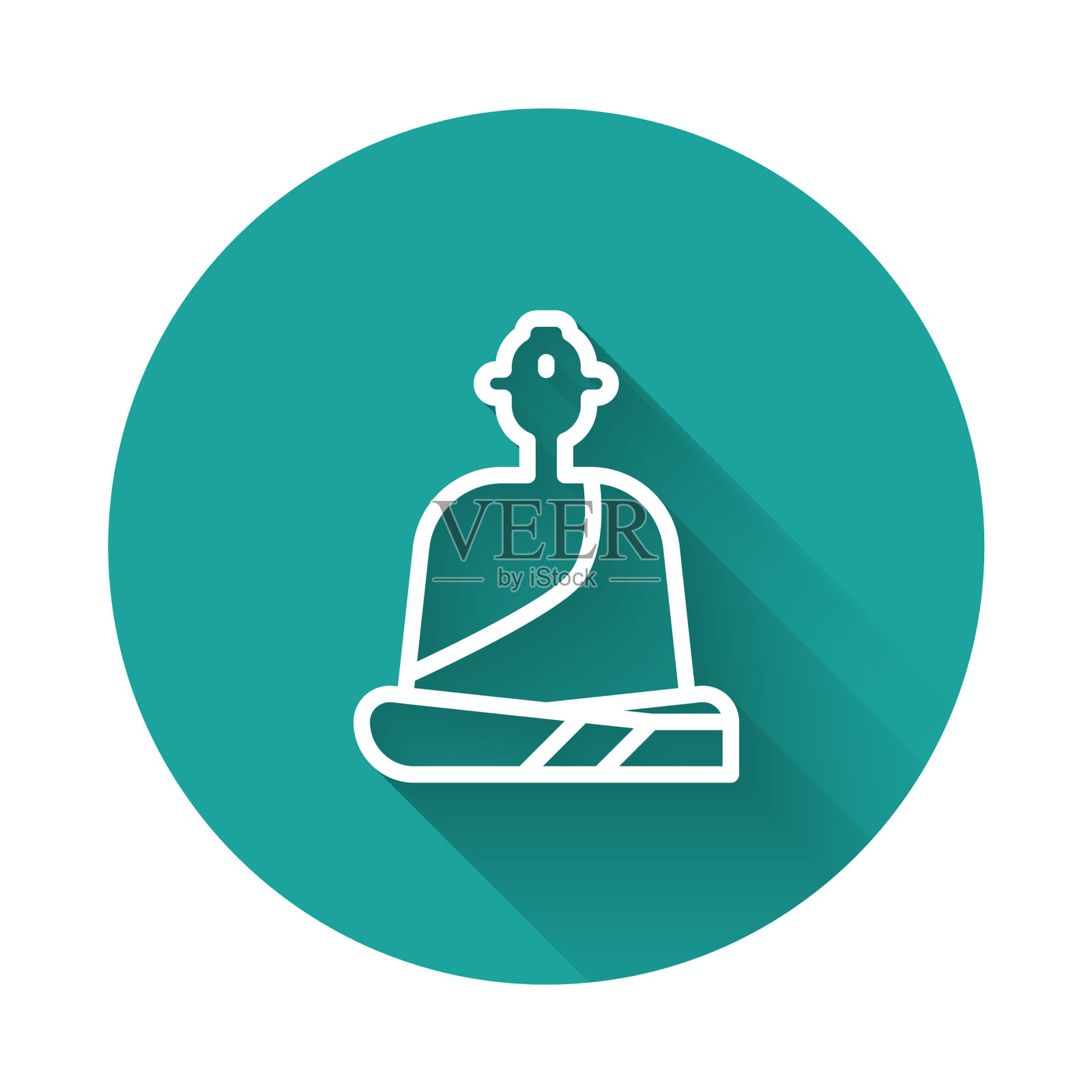 白线和尚穿着僧袍坐在里面插画图片素材