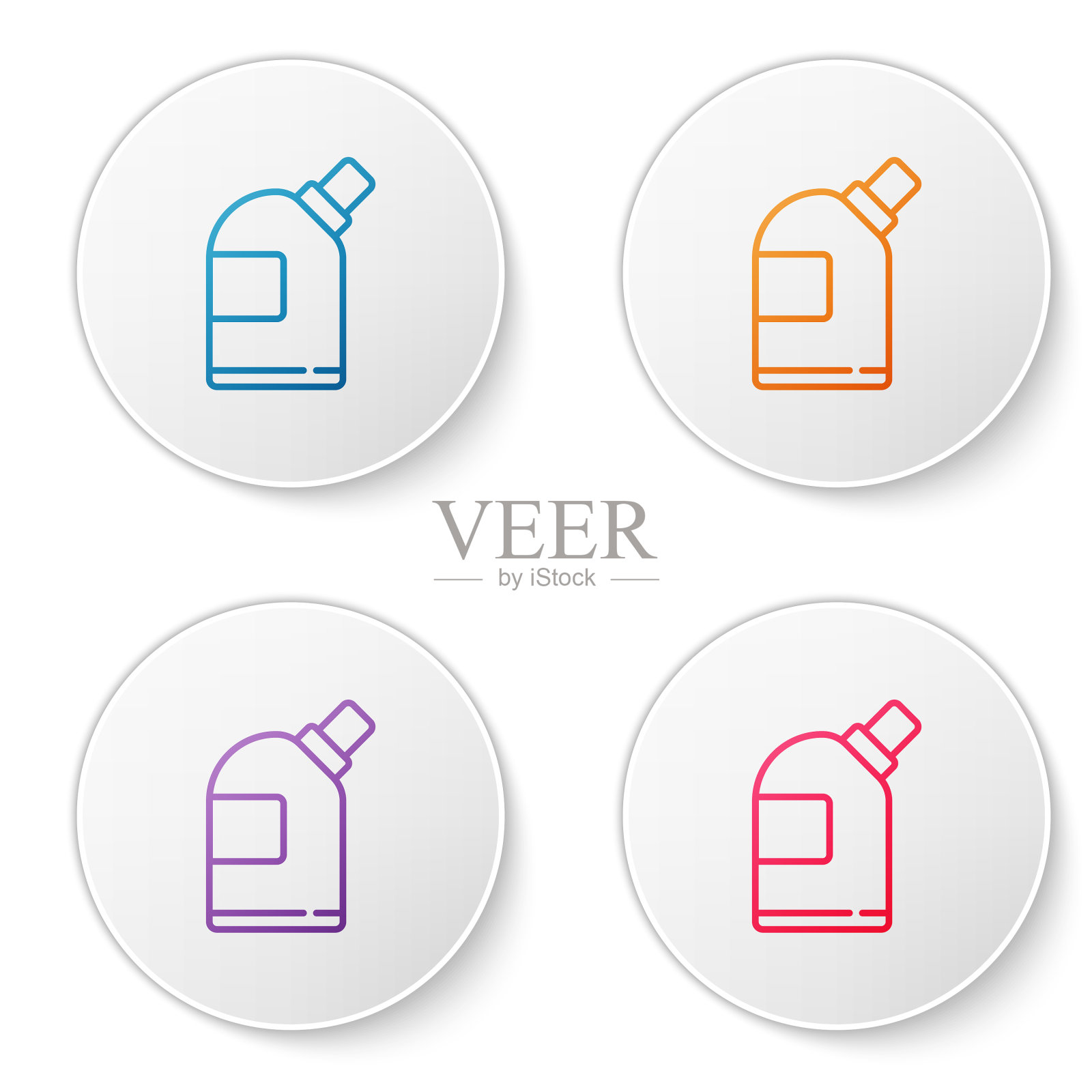 用于洗衣粉的色线塑料瓶图标素材