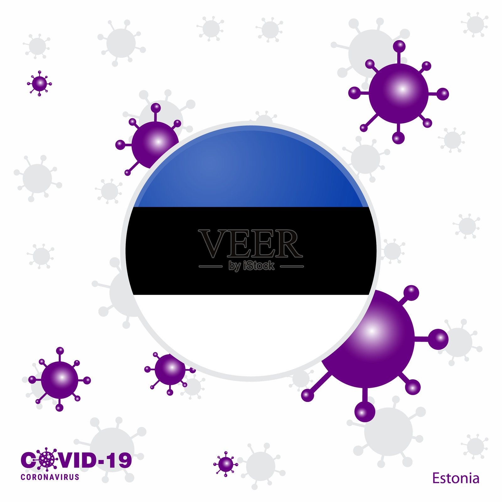 为爱沙尼亚COVID-19冠状病毒字体祈祷插画图片素材