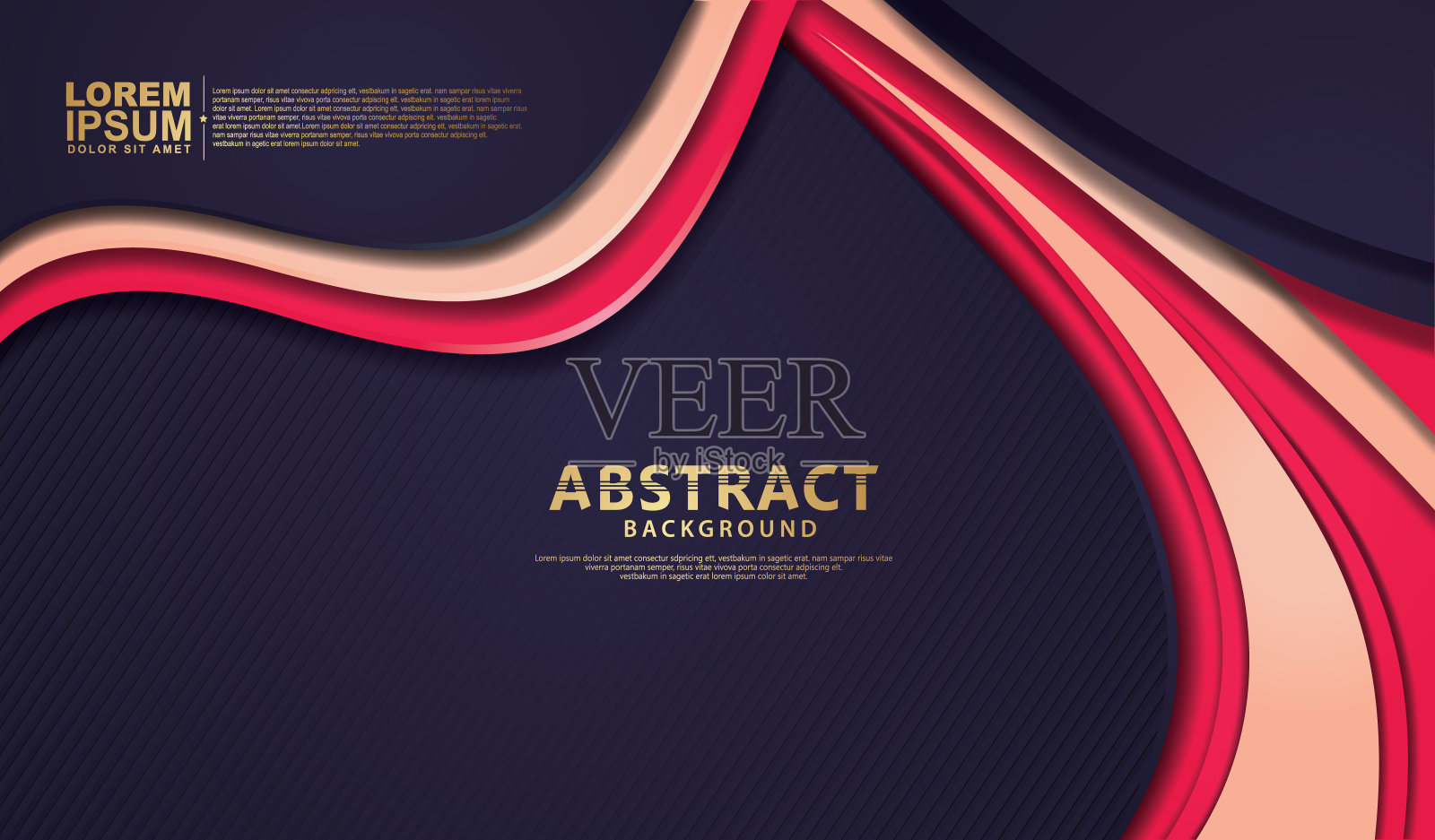 未来和动态波浪抽象重叠层图案背景。插画图片素材