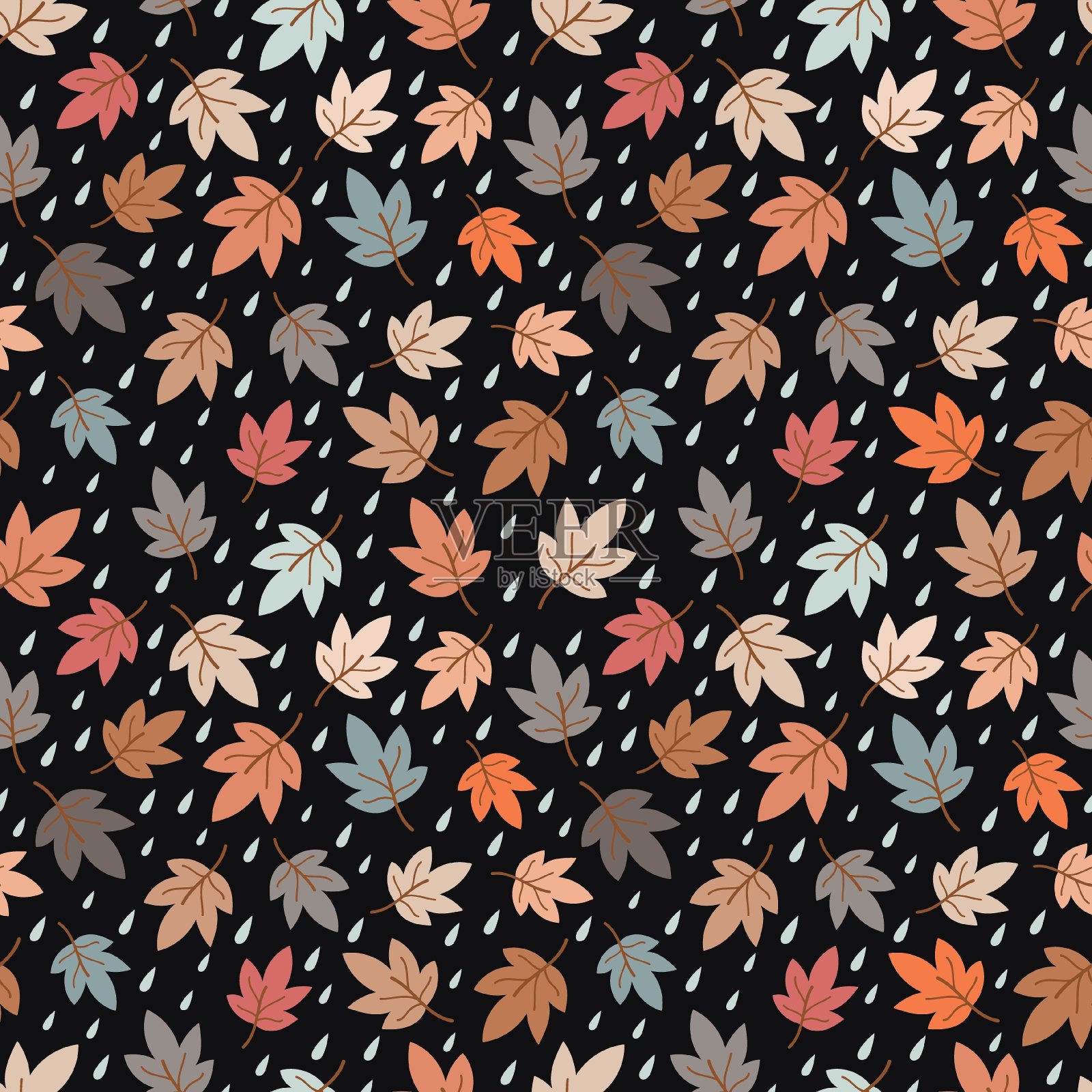 无缝图案与秋季设计插画图片素材