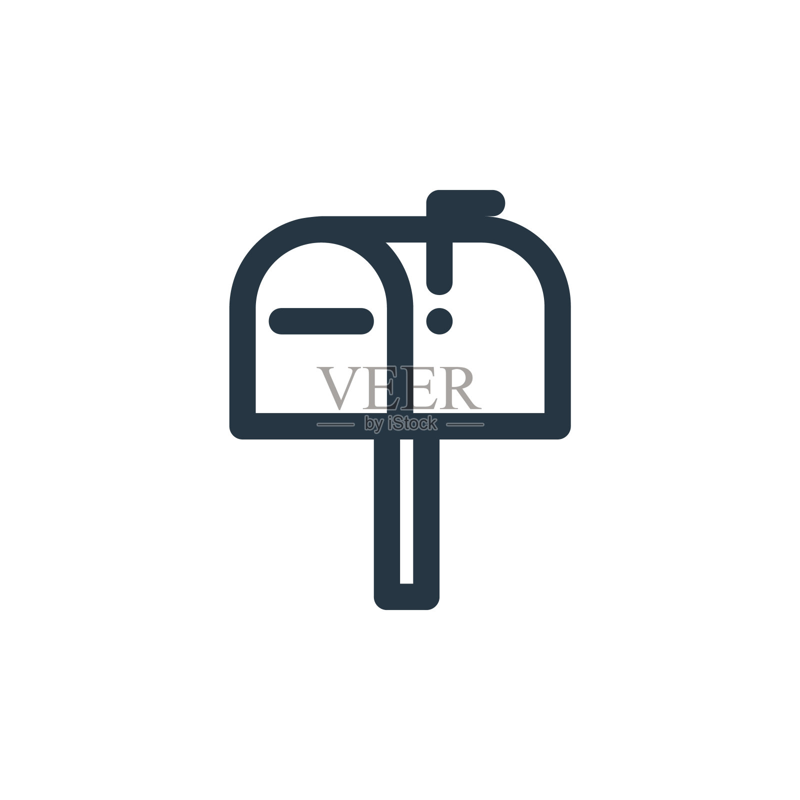 邮箱图标矢量从vintage概念。细线插图的邮箱可编辑的笔触。邮箱线性标志，用于web和移动应用程序，标志，印刷媒体。图标素材