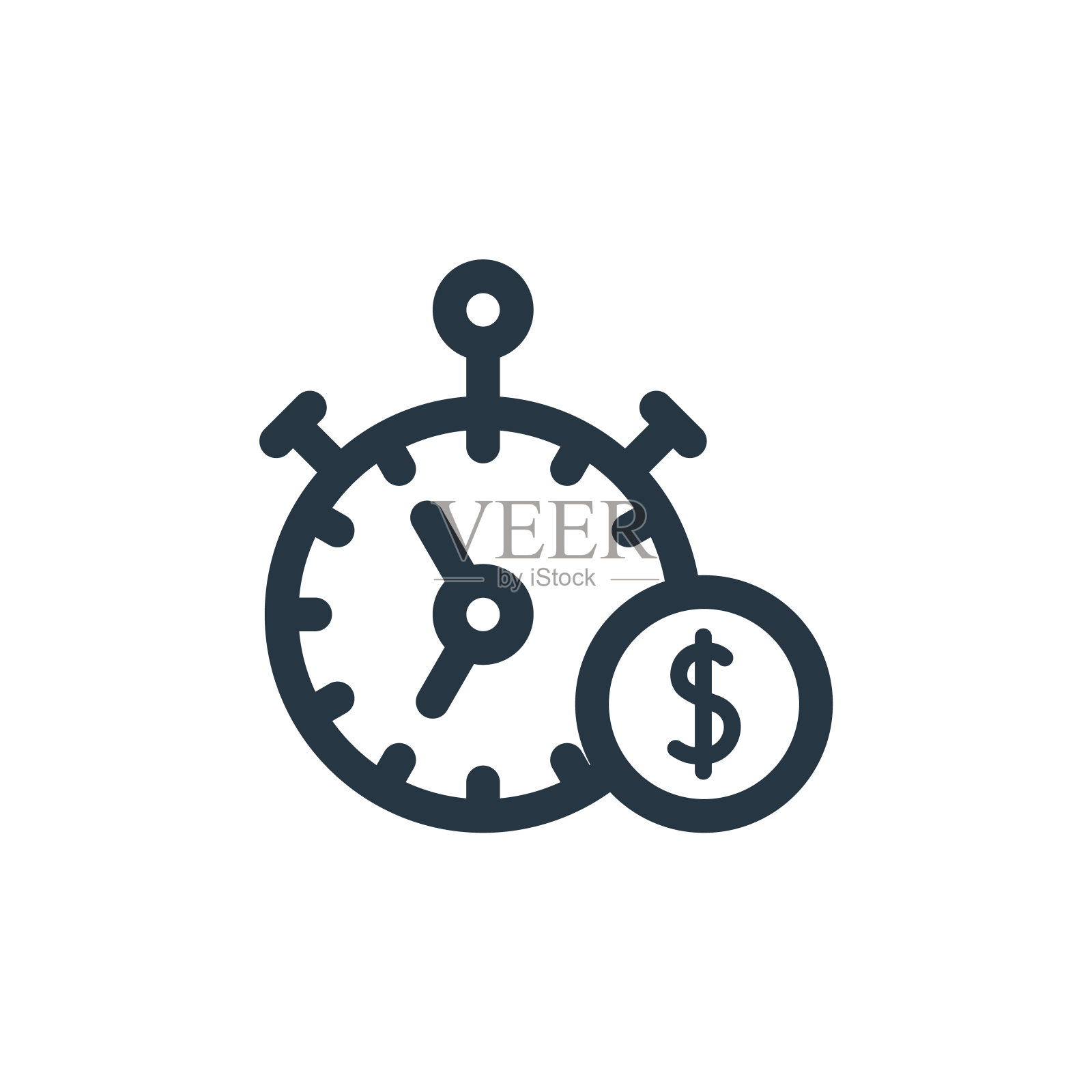 商务管理概念秒表矢量图标（可编辑描边细线插画，适用于网页、APP、logo、印刷媒体）图标素材