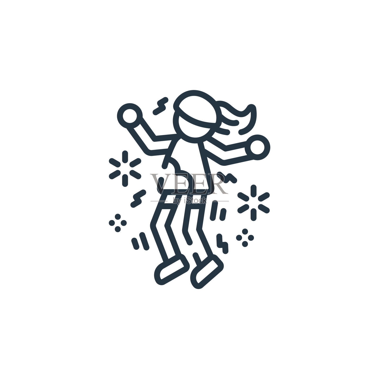 舞者矢量图标孤立在白色背景。轮廓，细线舞者图标的网站设计和移动，应用程序开发。细线舞者轮廓图标矢量插图。插画图片素材