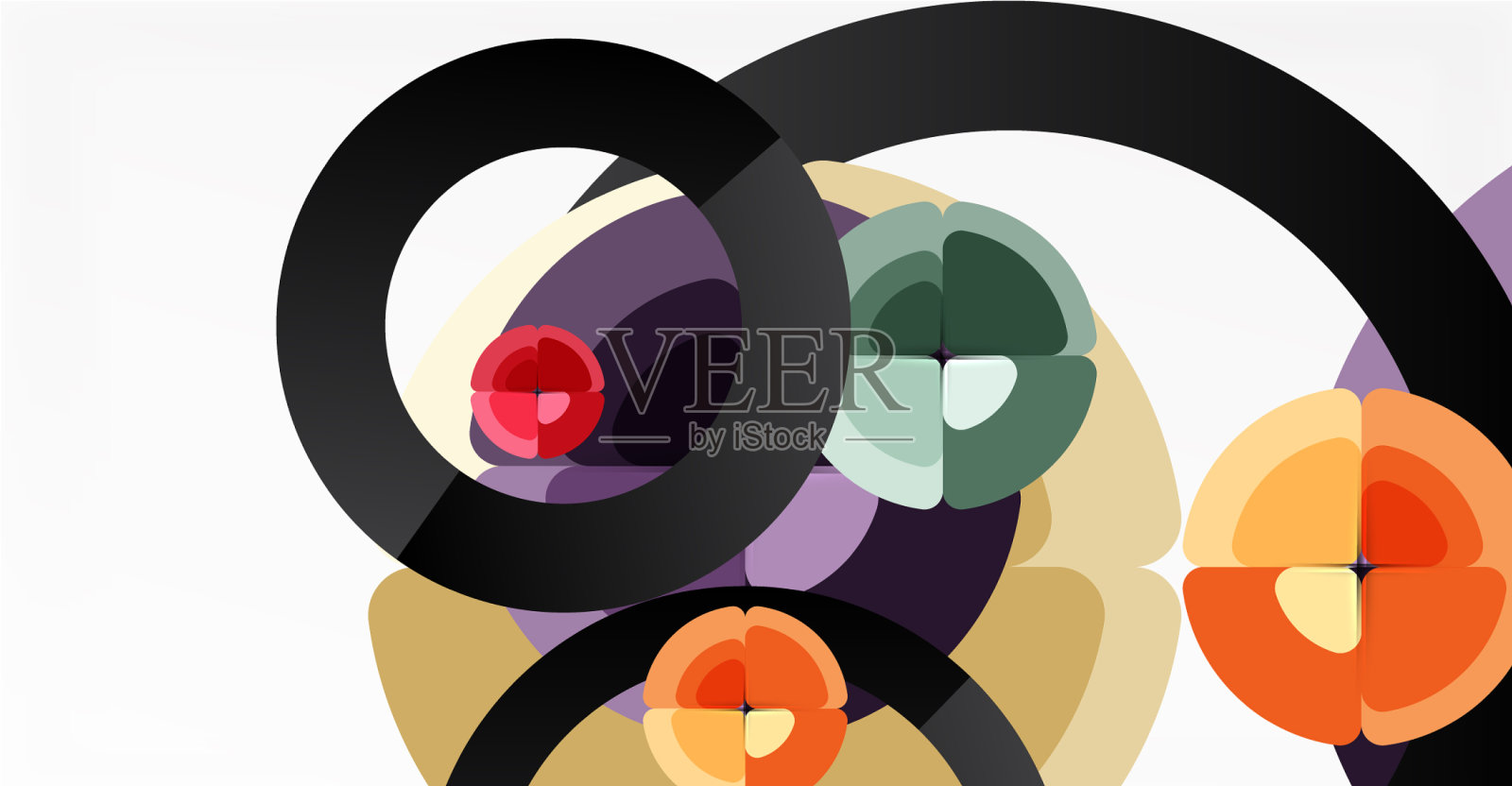抽象背景时尚色圈插画图片素材