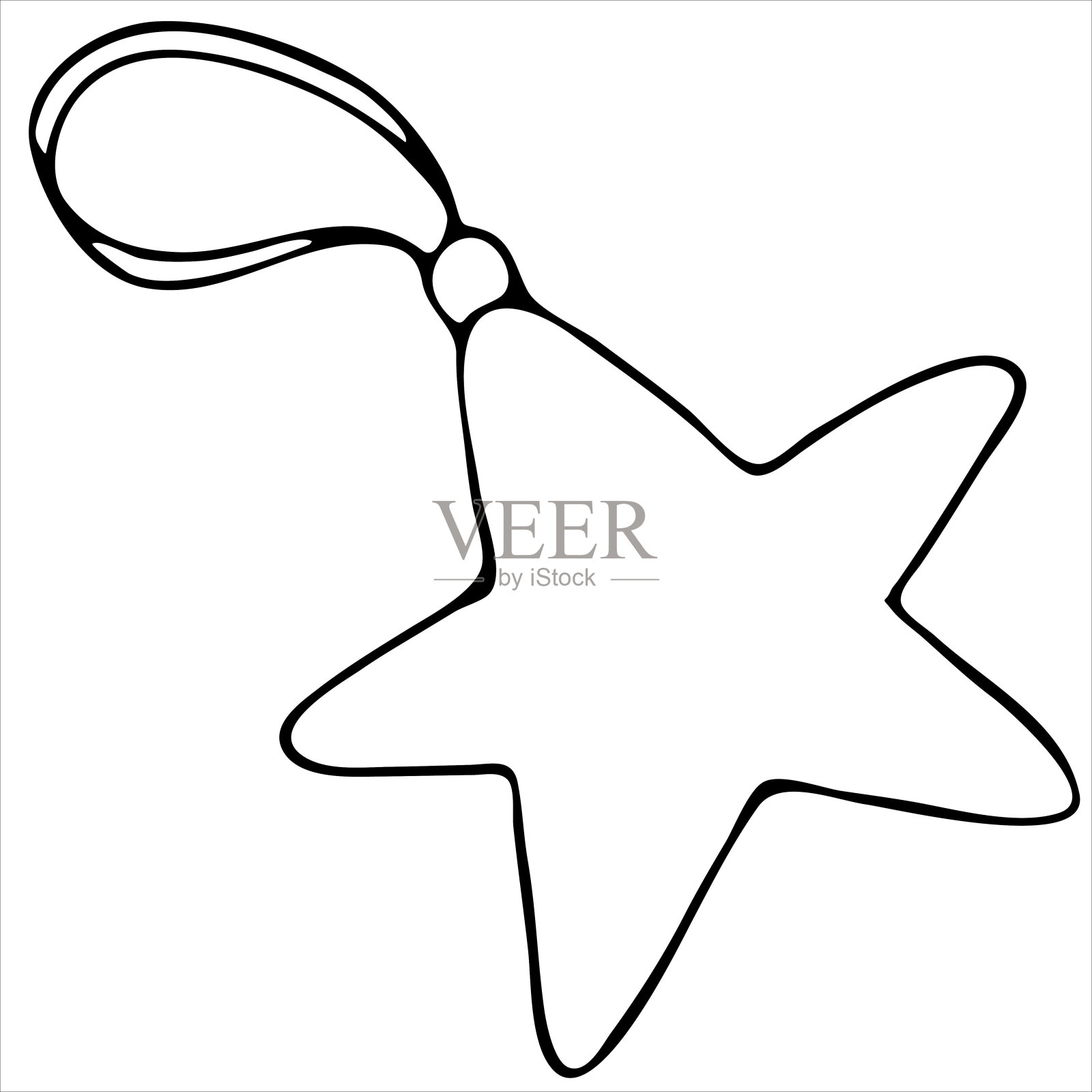 星形圣诞树装饰，矢量涂鸦风格元素插画图片素材