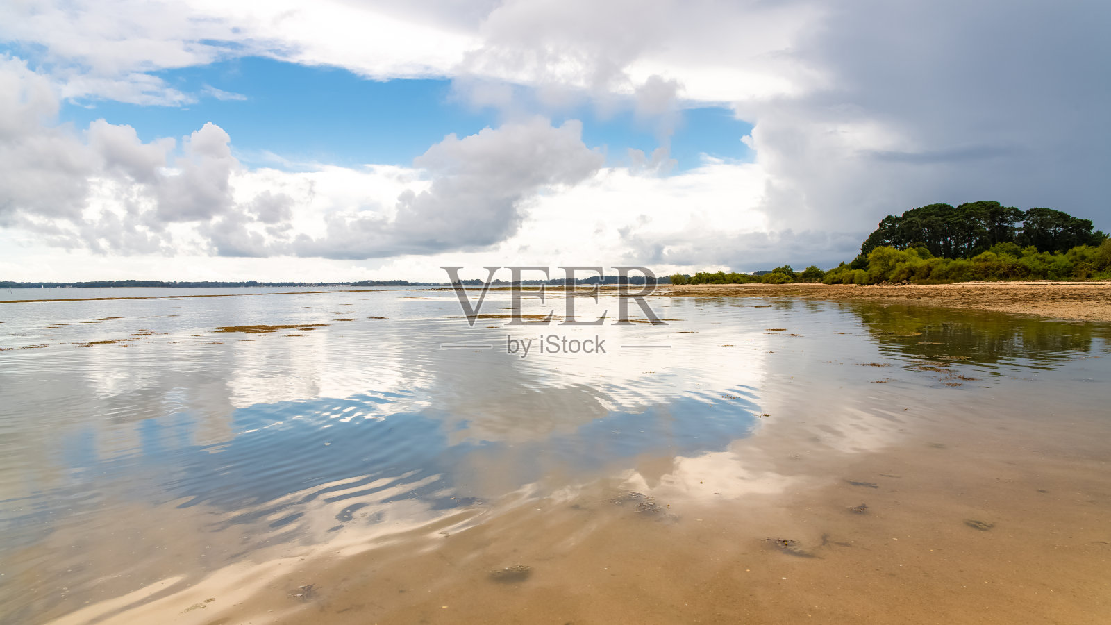 布列塔尼，莫比汗湾全景照片摄影图片