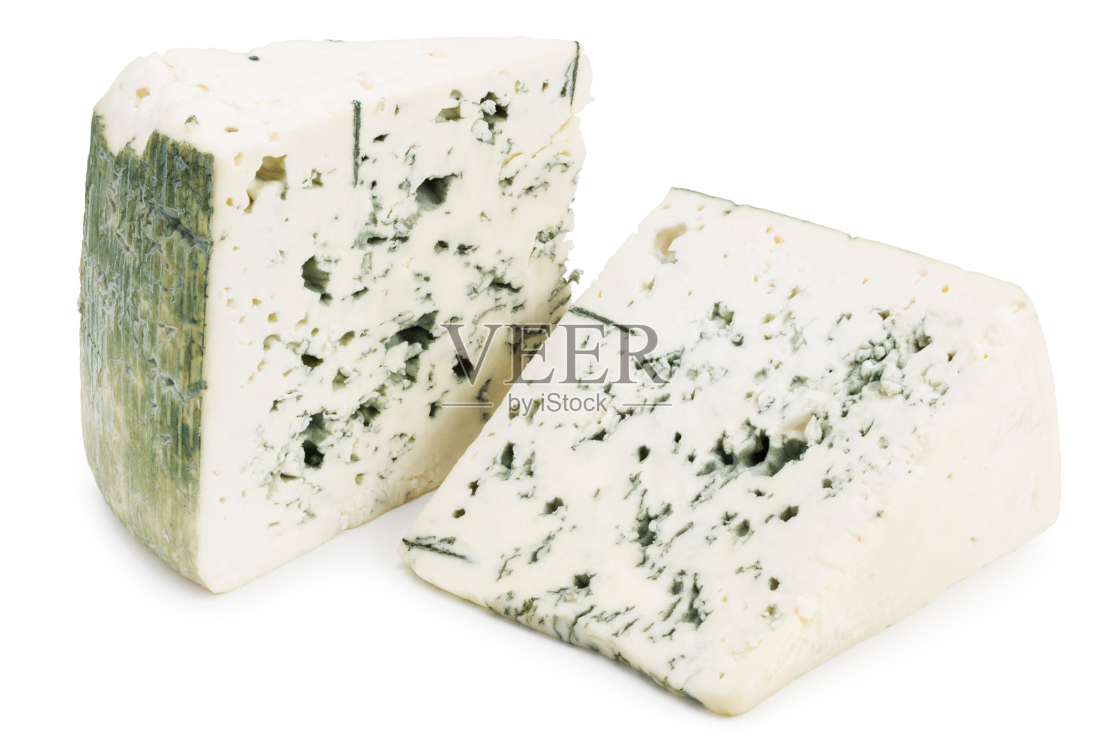 蓝色奶酪孤立在白色的背景照片摄影图片