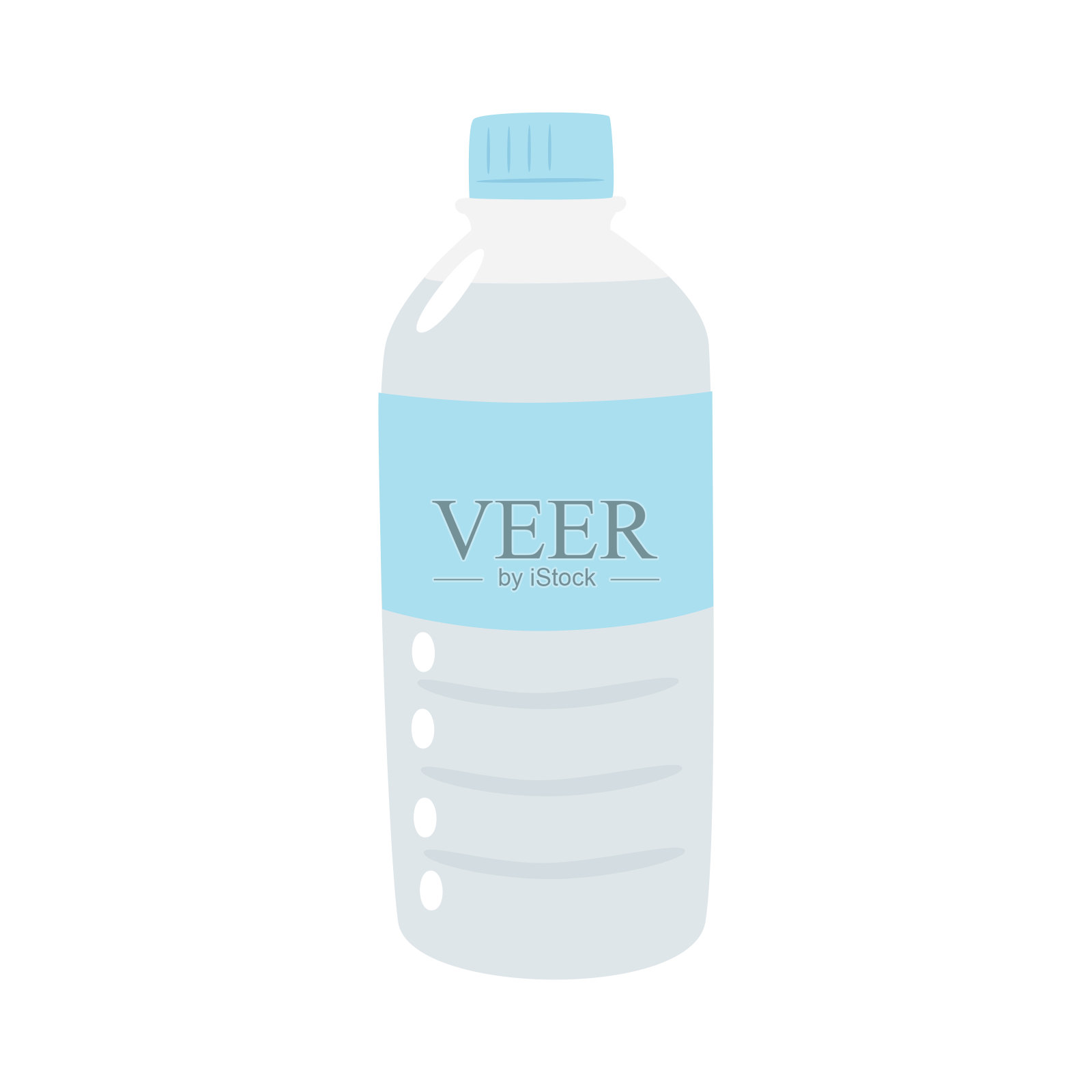 塑料瓶里装水的插图。插画图片素材