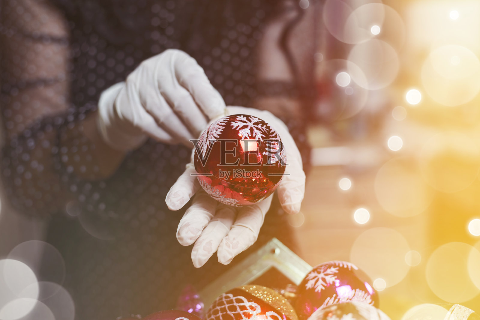 在隔离区过圣诞节照片摄影图片