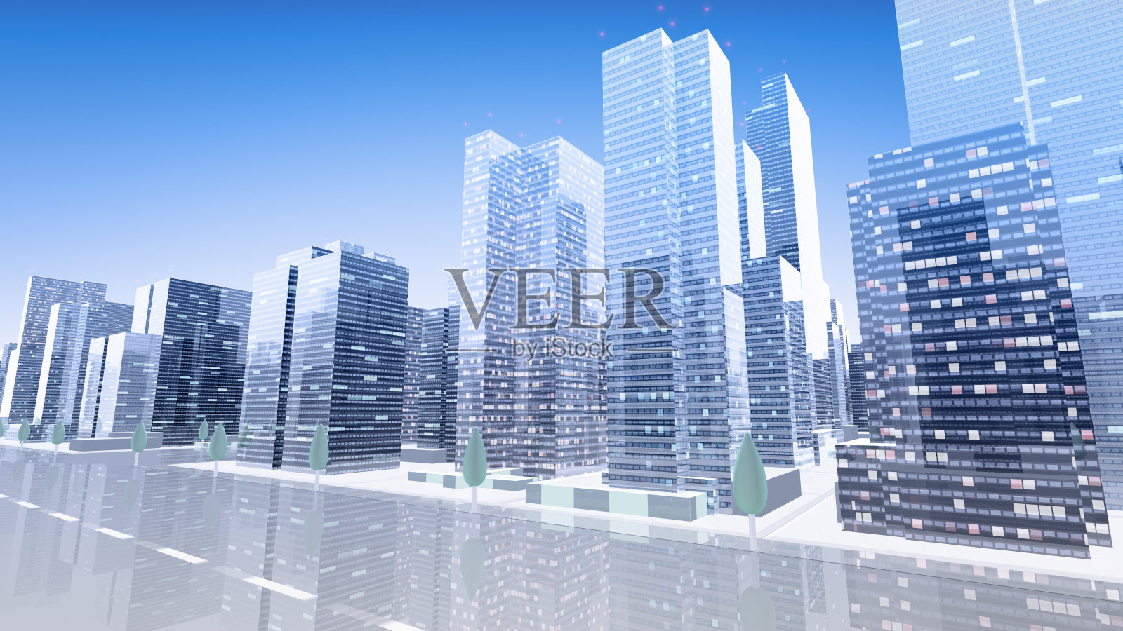 城市建筑简约现代摩天楼商业街道背景照片摄影图片