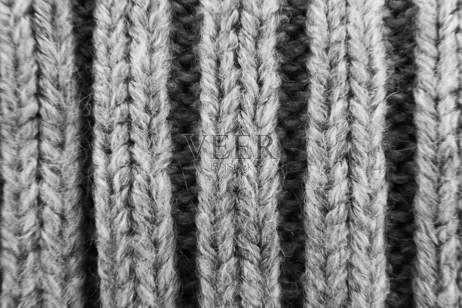 针织羊毛背景纹理宏与选择性焦点灰色罗纹照片摄影图片