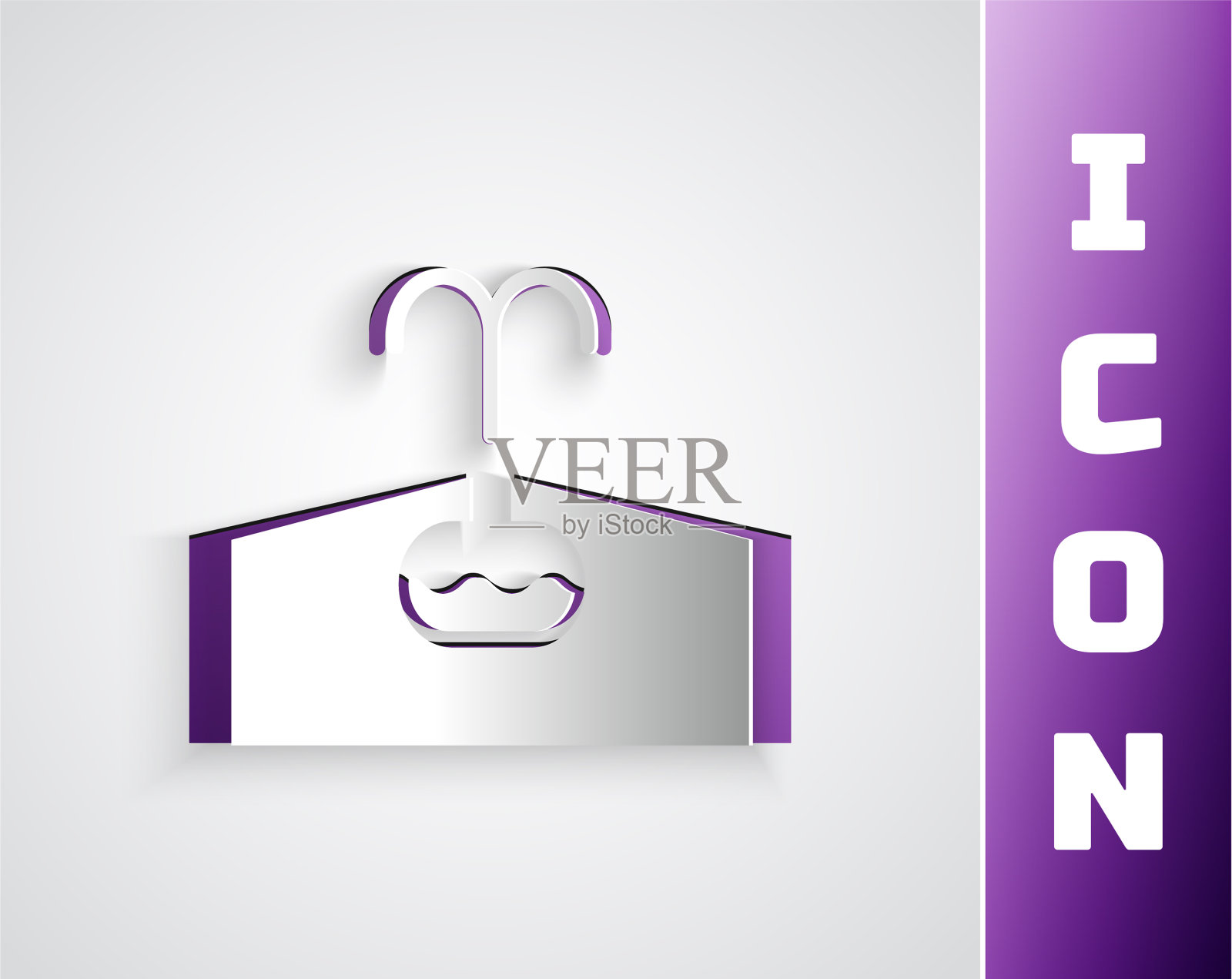 剪纸油田图标孤立在灰色插画图片素材